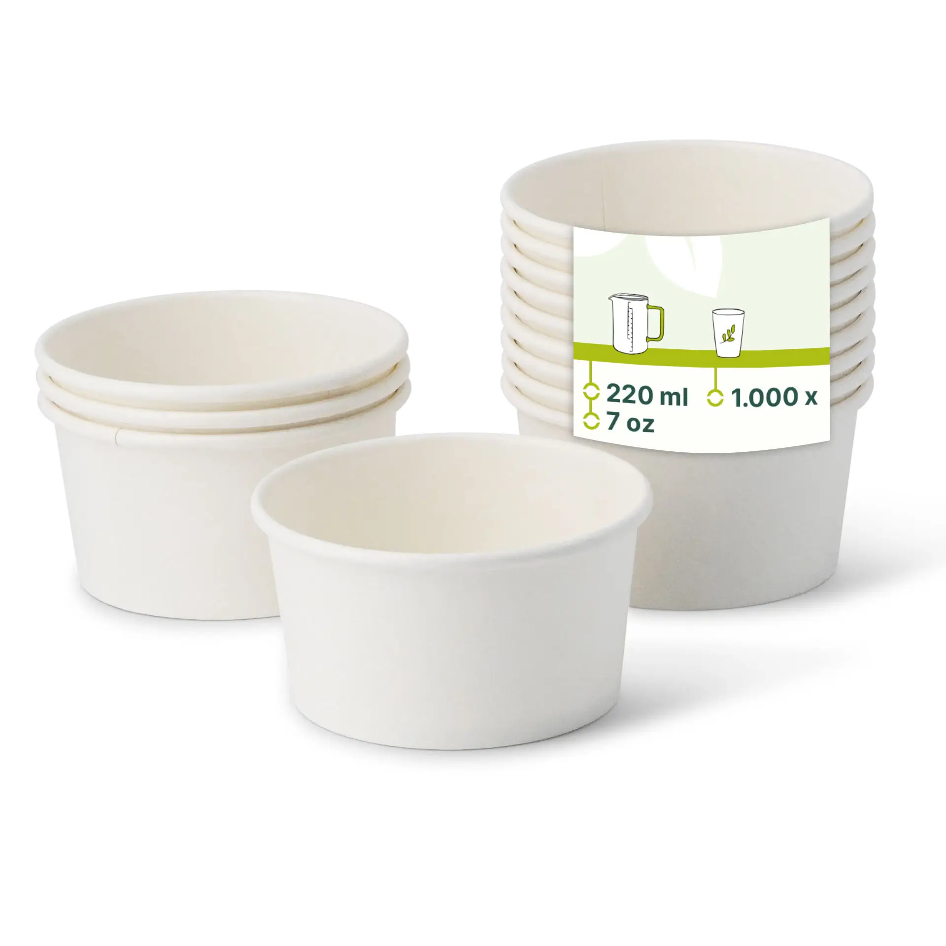 IJsbekers Karton S (gecoat) 150 ml, max. 220 ml, Ø 92 mm, Wit IJsbekers Karton S (gecoat) 150 ml, max. 220 ml, Ø 92 mm, Wit