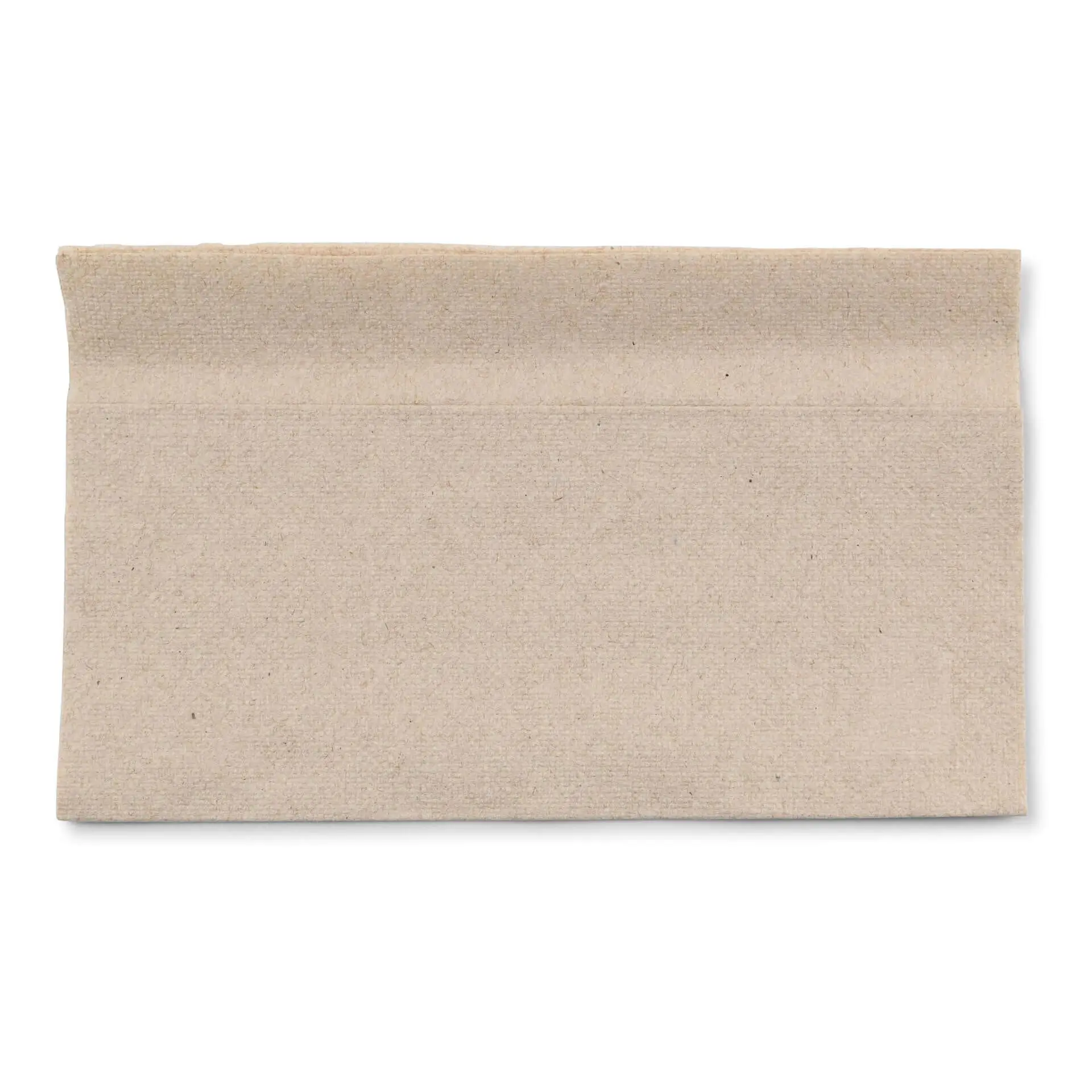 Ongebleekte rechthoekige papieren servet, 33 x 33 cm, met een symbool voor 100% gerecycled materiaal.