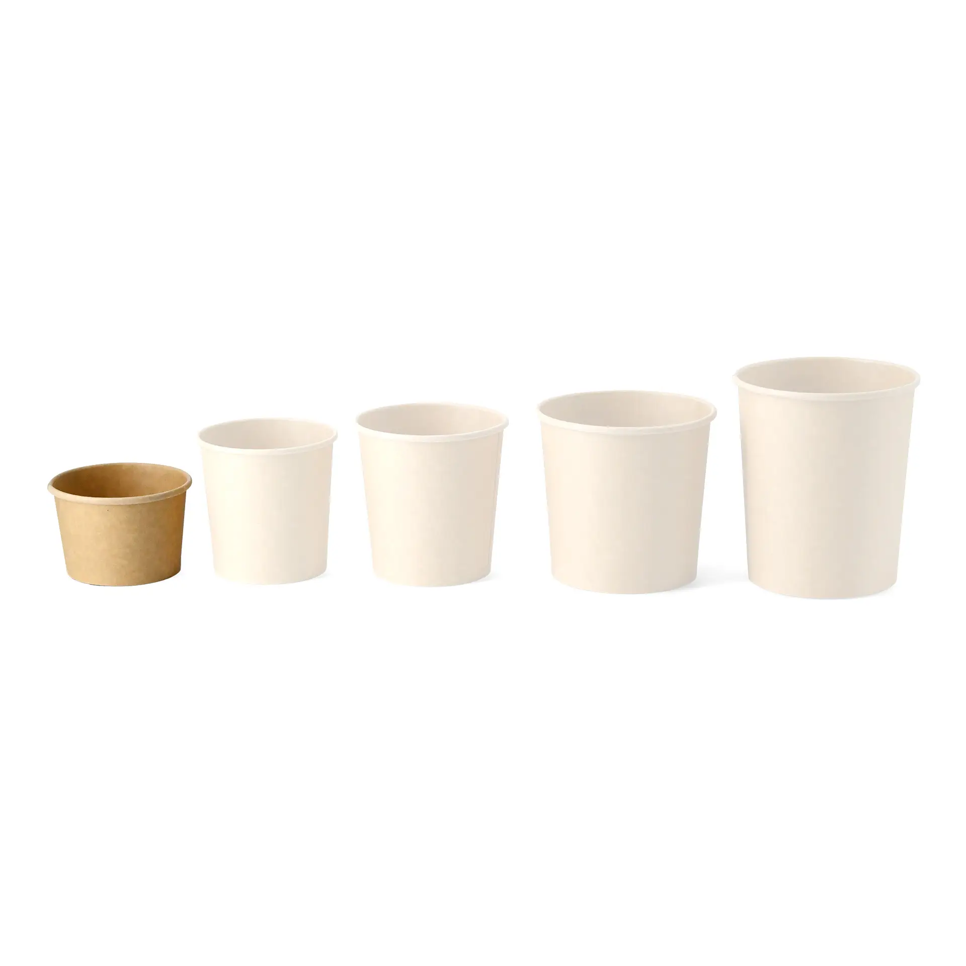 Soepbeker to go van karton (Premium) 200 ml / 8 oz, Ø 90 mm, bruin, bio-gecoat