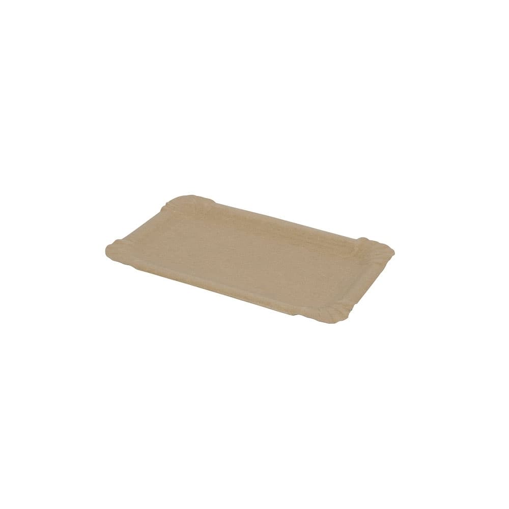 Pappteller 10 x 16 cm, braun, rechteckig