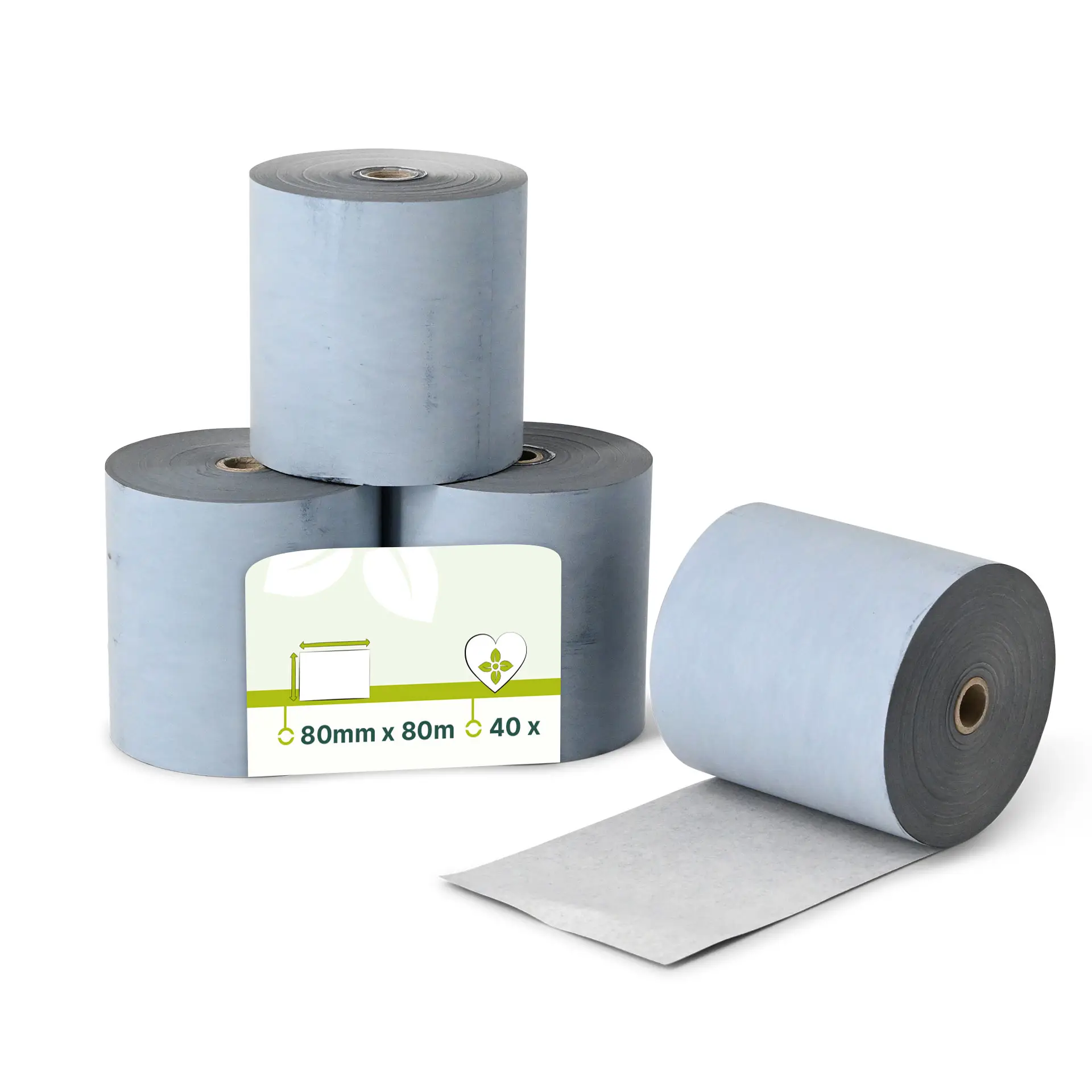Eco thermische kassarollen 80 mm x 80 m, Ø 80 mm, onbedrukt dre09204-kassenrollen-aus-recyceltem-thermopapier-80-mm-x-80-m-80-mm-unbedruckt