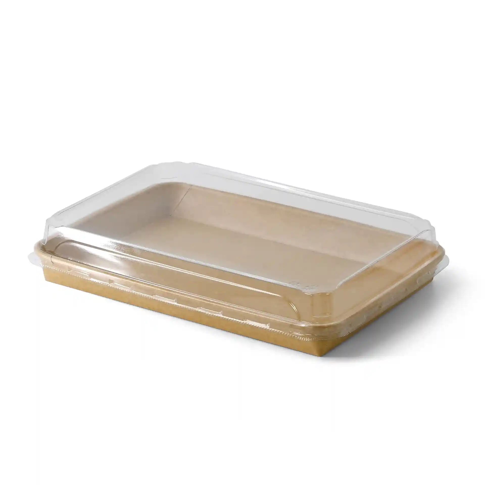 Transparant PET-deksel voor sushi-doos, 25,5 x 18 cm, hoogte 3 cm.