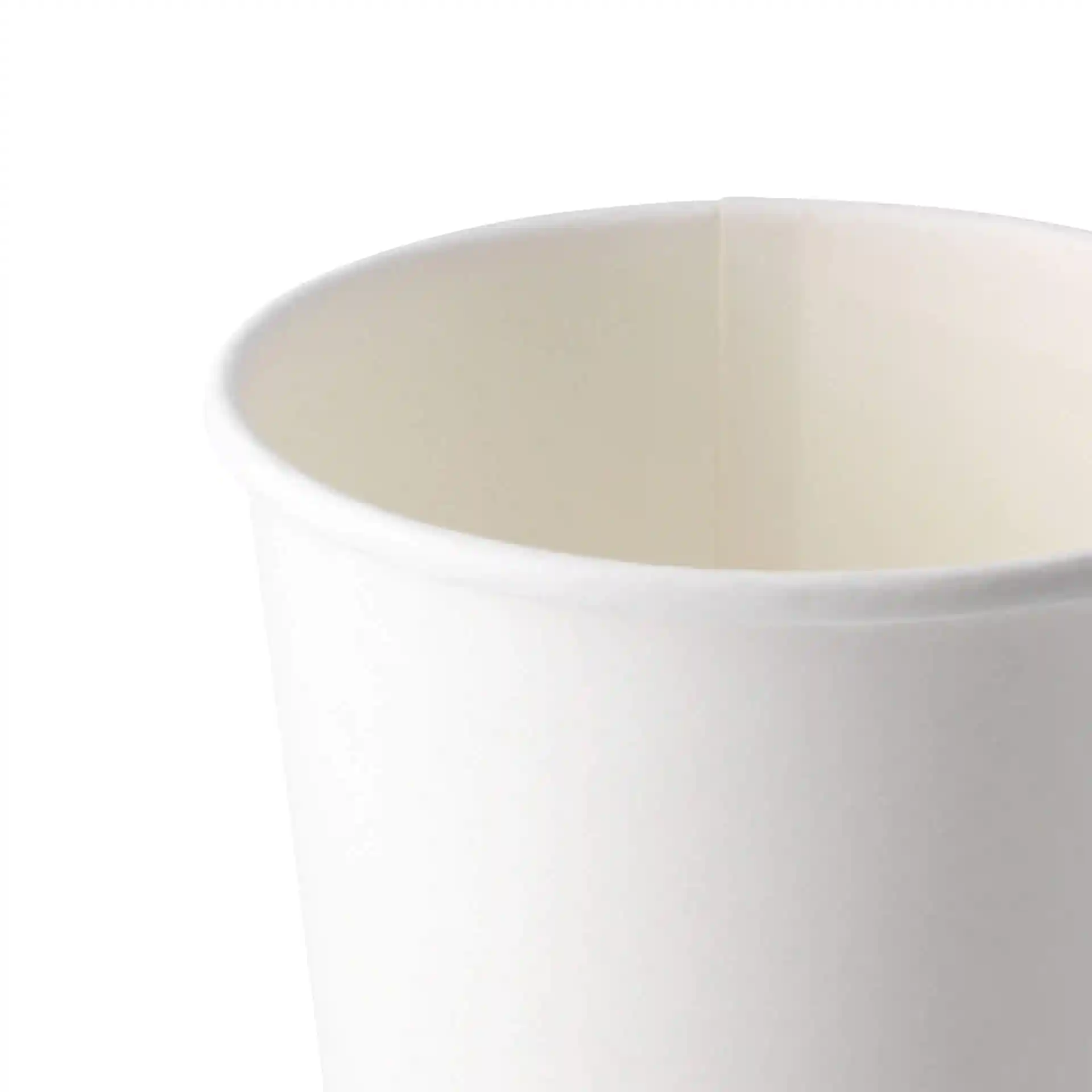 Witte papieren soepcontainer, ronde vorm, 16 oz capaciteit, hoogte 100 mm.