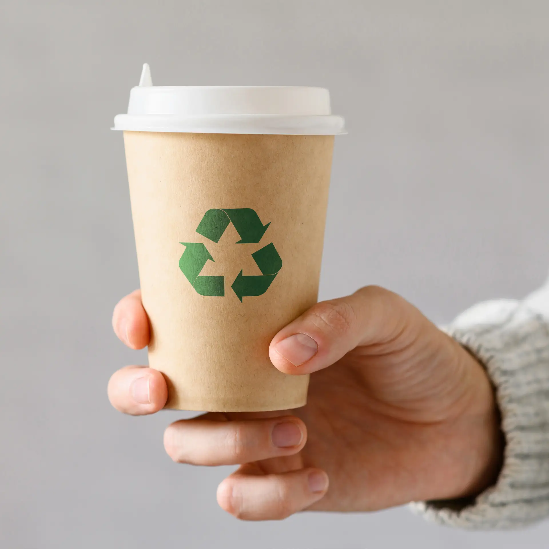 Papieren bekers met logo (enkelwandig), 200 ml / 8 oz, bruin, PE-coating