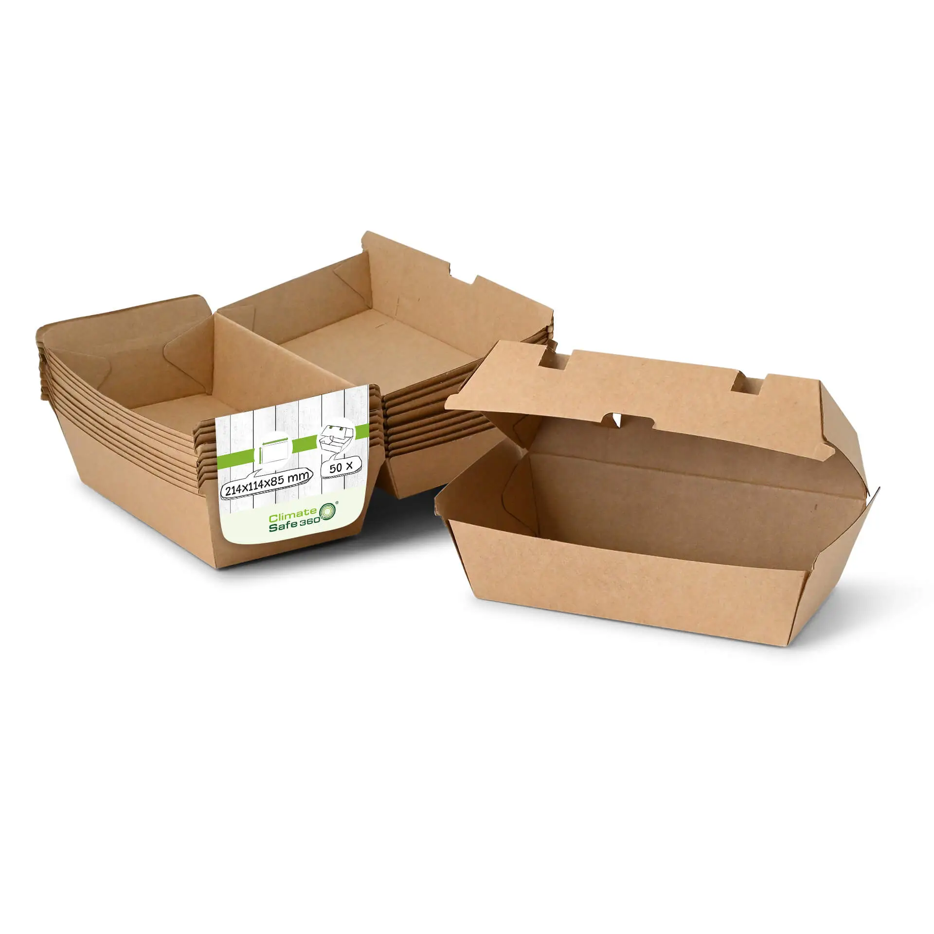 Take-away-klapdekseldozen 21,4 x 11,4 x 8,5 cm, kraftkarton Take-away-klapdekseldozen 21,4 x 11,4 x 8,5 cm, kraftkarton