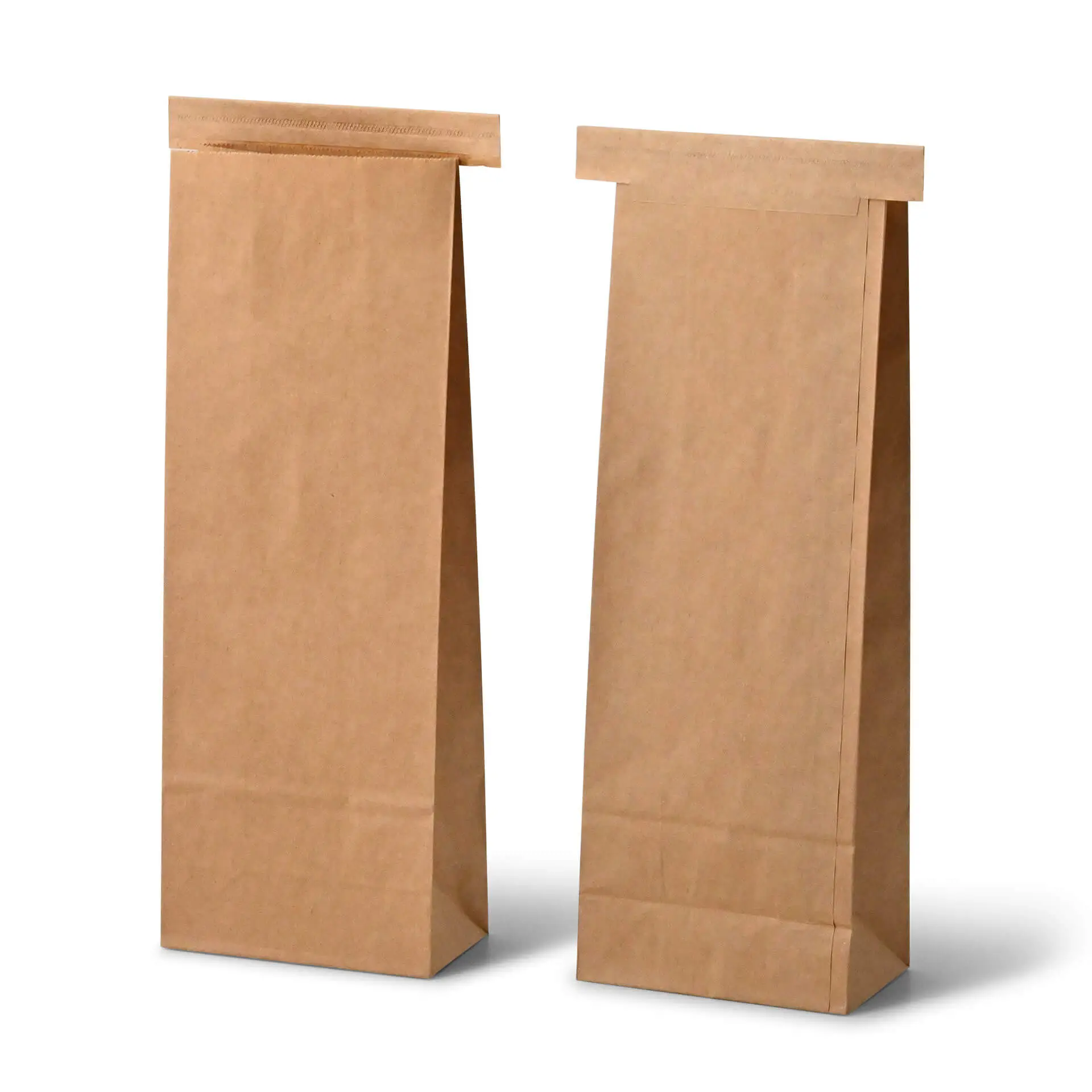 Blokbodemzakken M, 10 x 6 x 27,5 cm, bruin, clipband