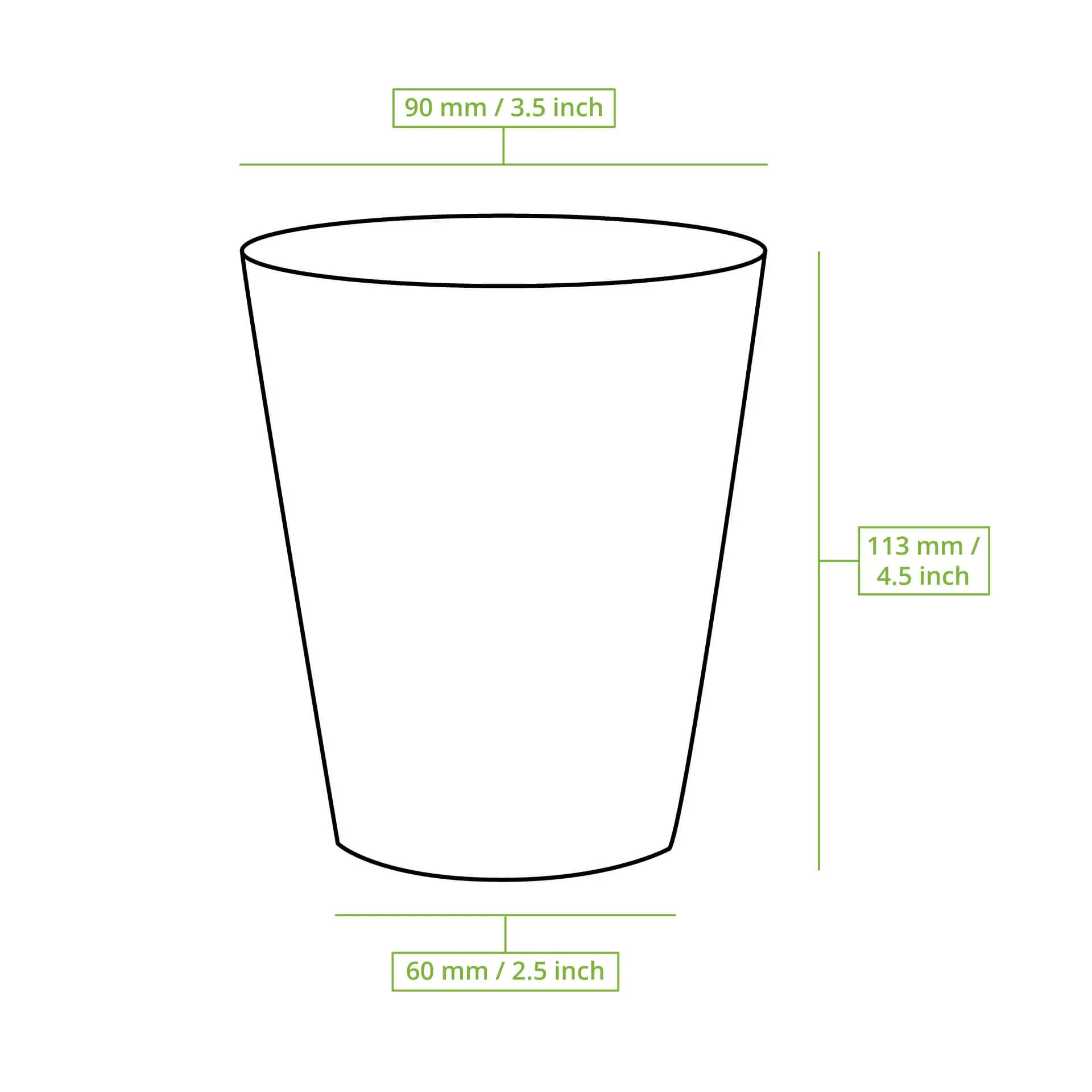 Herbruikbare beker (geribbeld) 400 ml / 16 oz, Ø 90 mm, crèmewit
