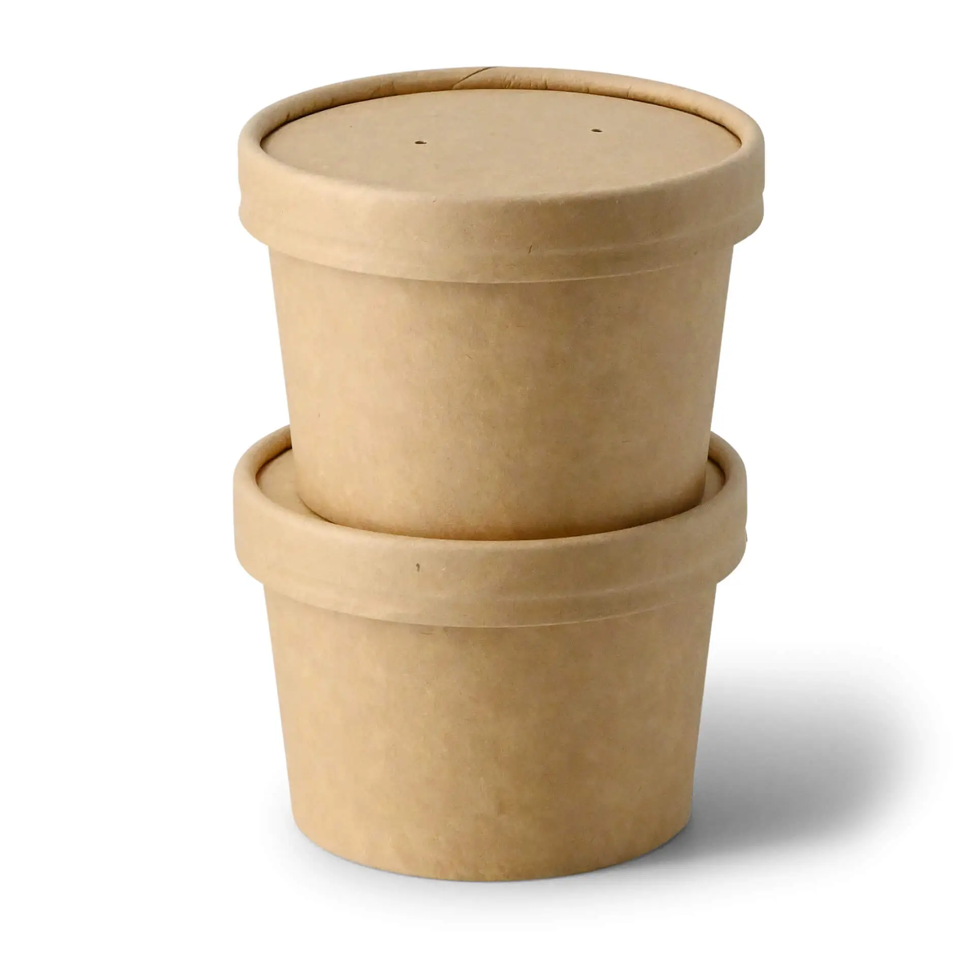 Soepbeker to go van karton (Premium) 200 ml / 8 oz, Ø 90 mm, bruin, bio-gecoat