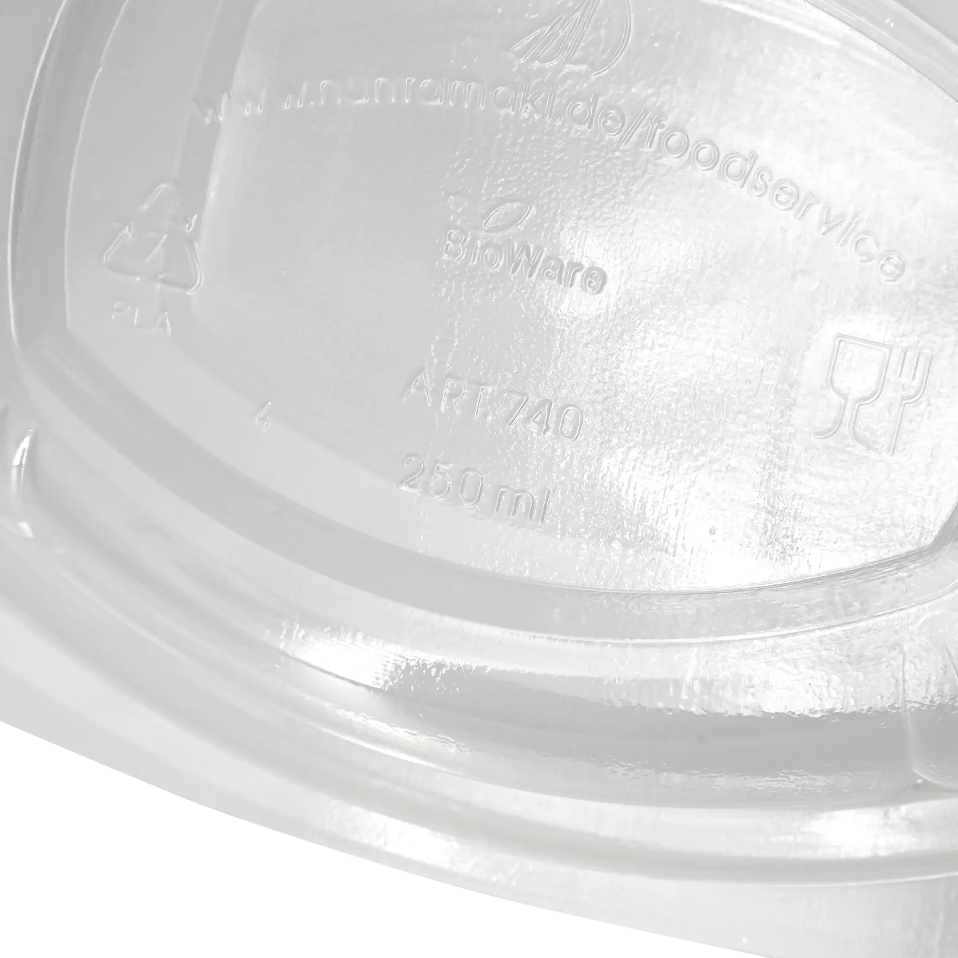 PLA deli kommen 250 ml, klapdeksel, rechthoekig