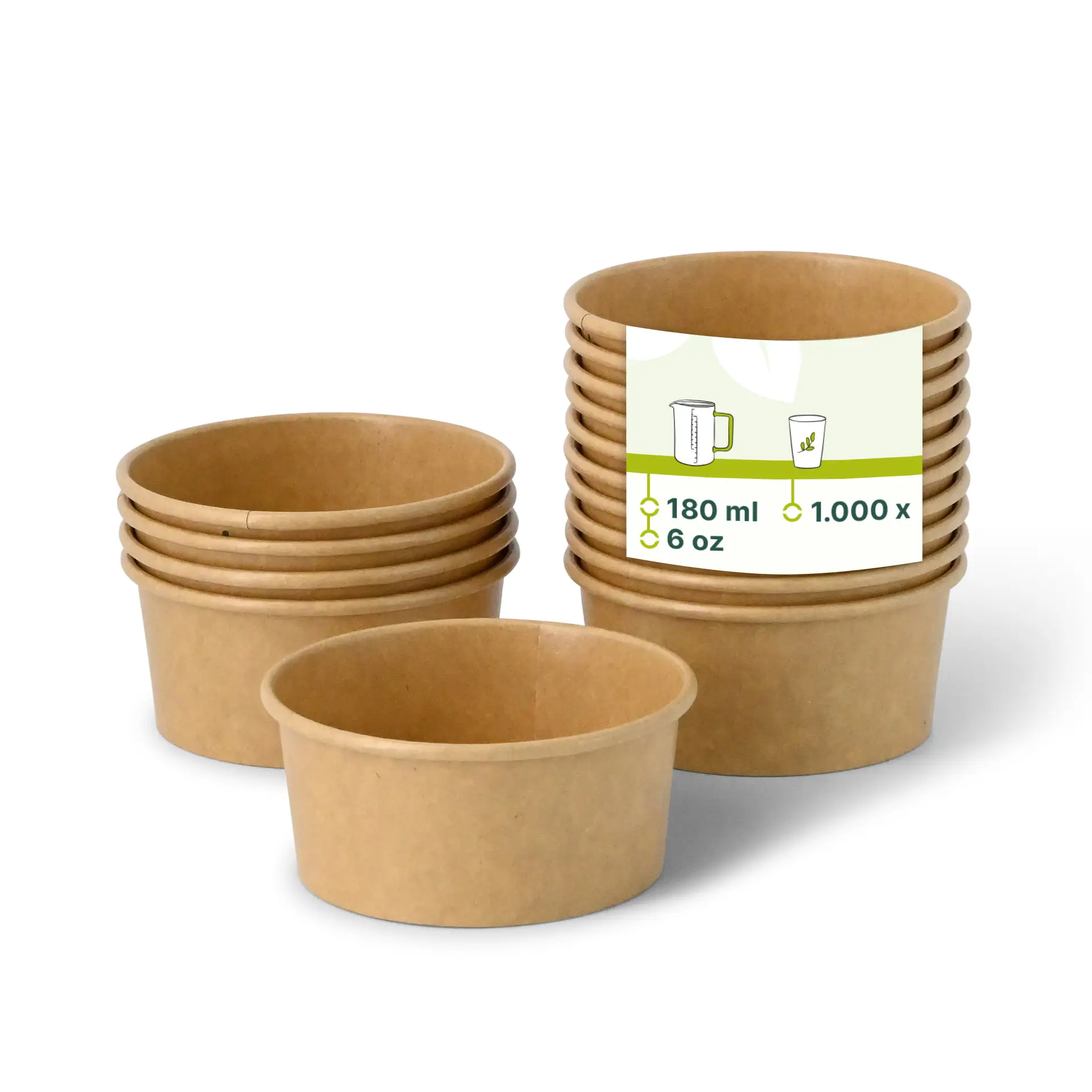 IJsbekers Karton XS (gecoat) 100 ml, max. 180 ml, Ø 92 mm, Bruin IJsbekers Karton XS (gecoat) 100 ml, max. 180 ml, Ø 92 mm, Bruin