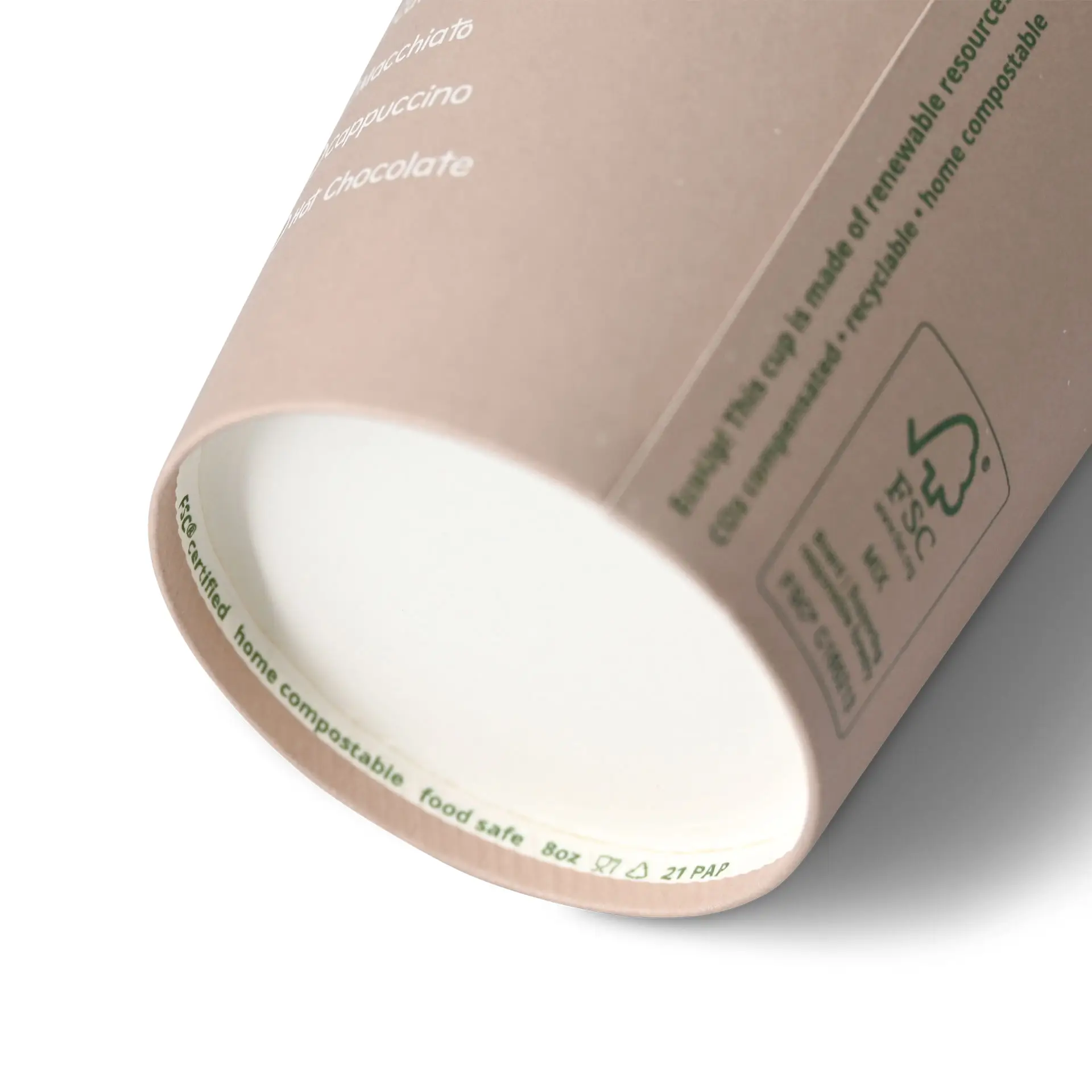 Bedrukte kartonnen bekers "Coffeebreak" 200 ml / 8 oz, Ø 80 mm, wit