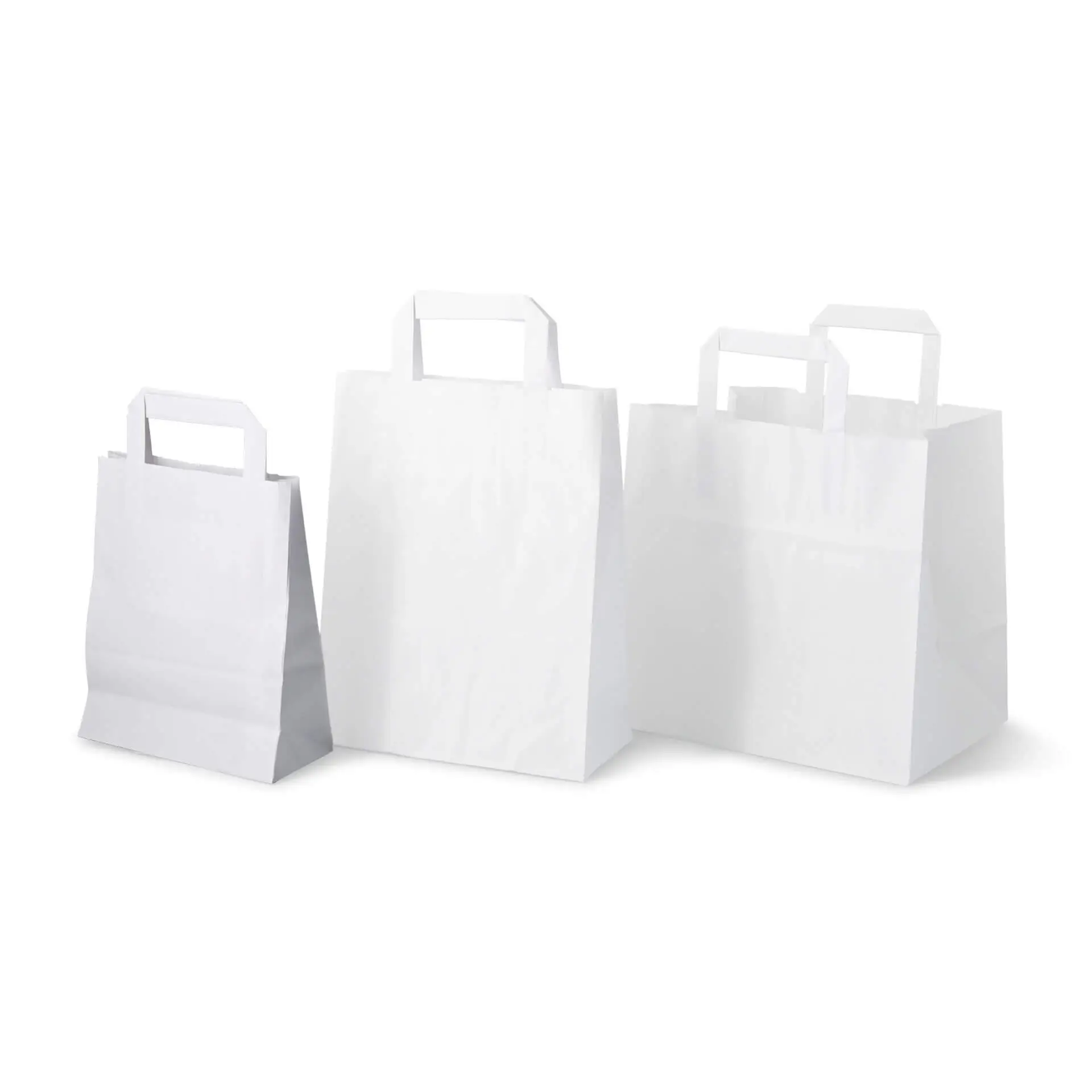 Papieren draagtassen van kraftpapier S, 18 x 8 x 22 cm, wit