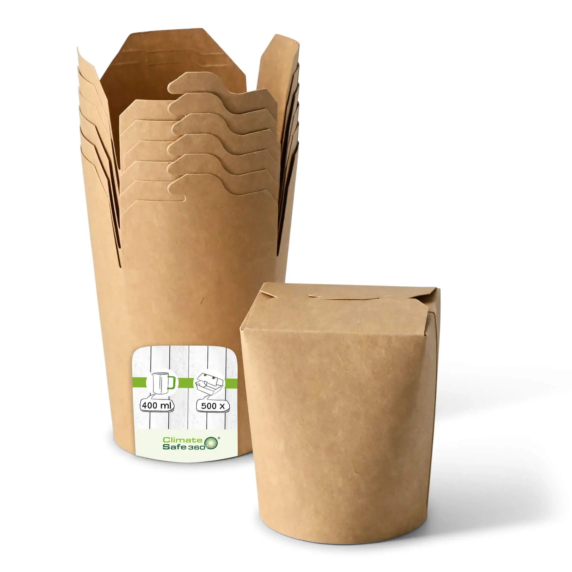 Noodle Box (bio-gecoat) 400 ml, kraft