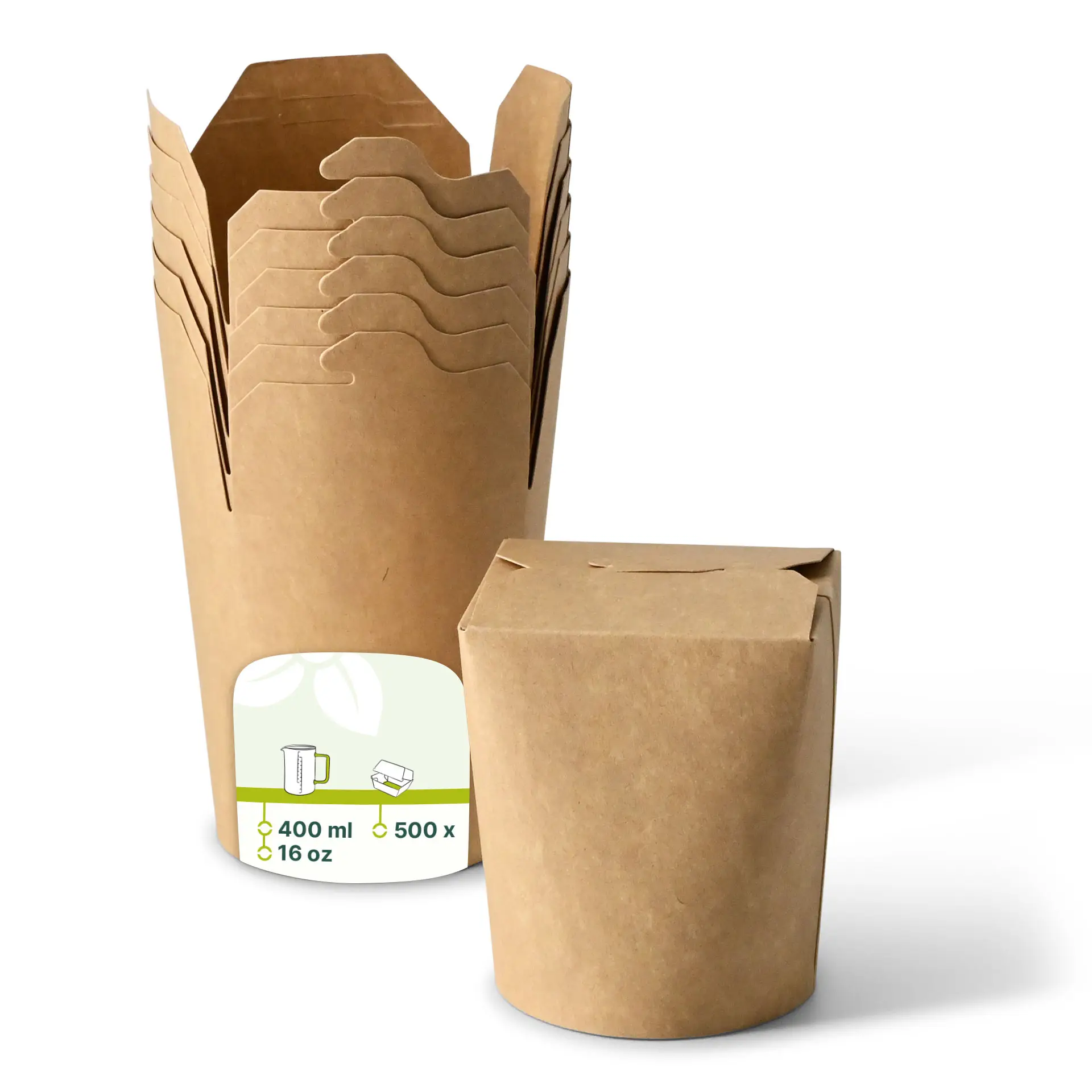 Noodle Box (bio-gecoat) 400 ml, kraft Noodle Box (bio-gecoat) 400 ml, kraft