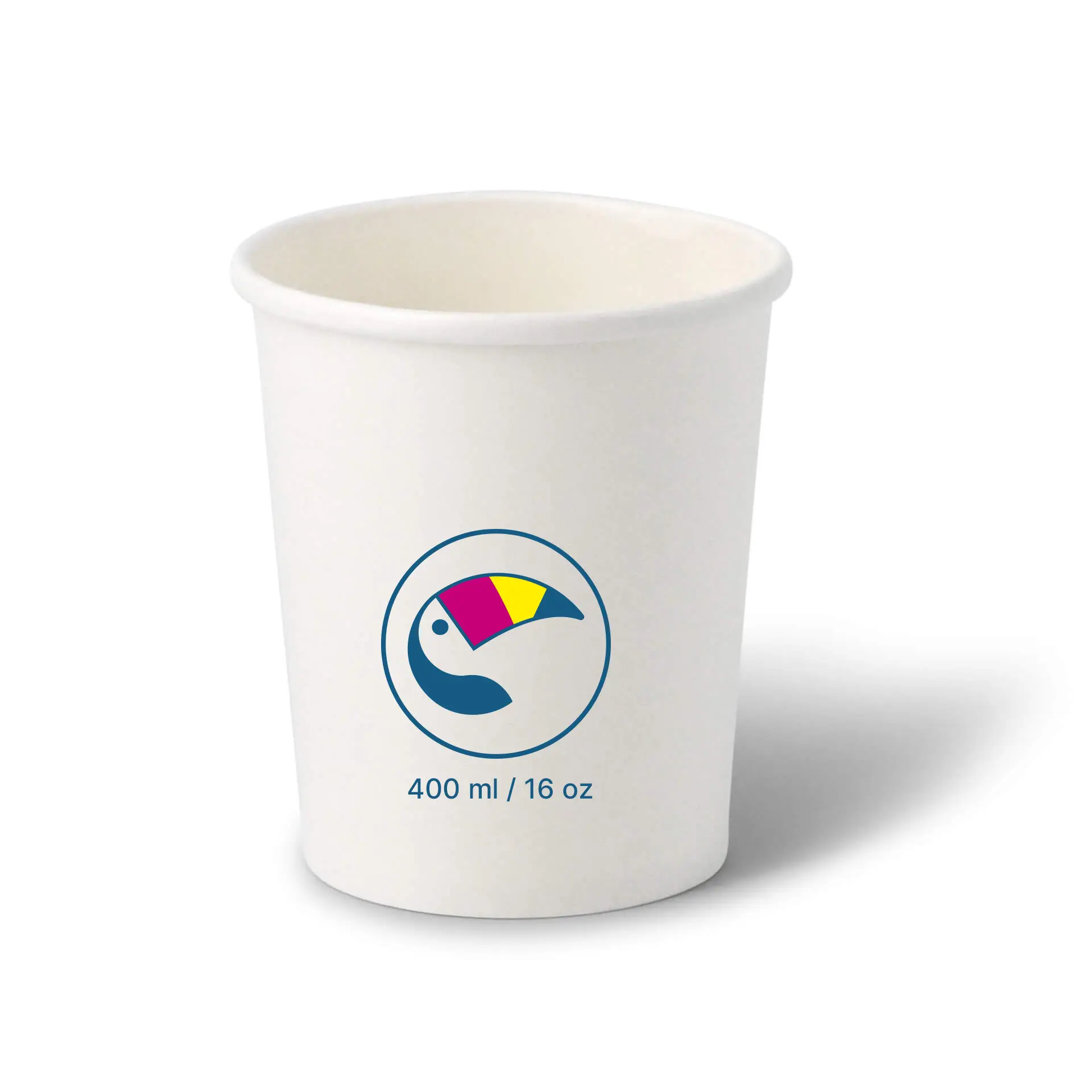 IJsbekers bedrukken (optioneel met deksel), 400 ml / 16 oz, wit, PE gecoat