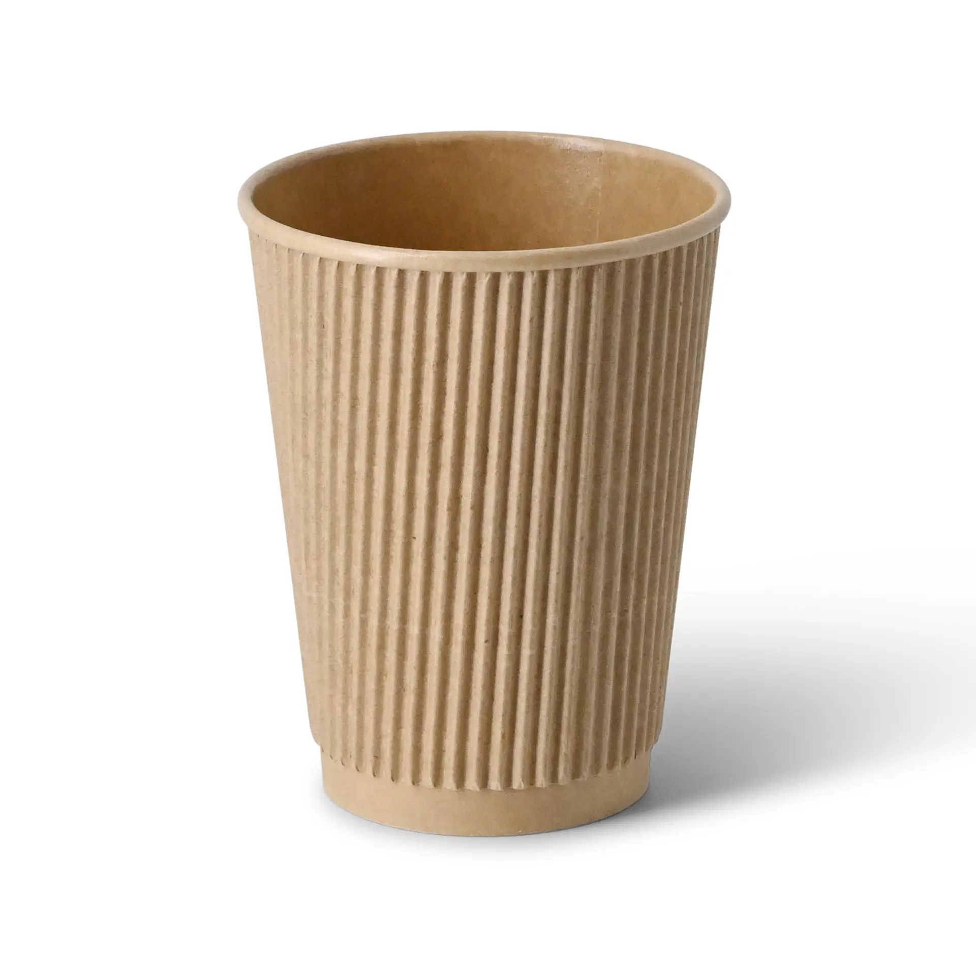 Ribbelbeker / Koffiebeker to go 300 ml / 12 oz, Ø 90 mm, kraft dhd048531-riffelbecher-kaffee-to-go-becher-300-ml-12-oz-90-mm-braun-1