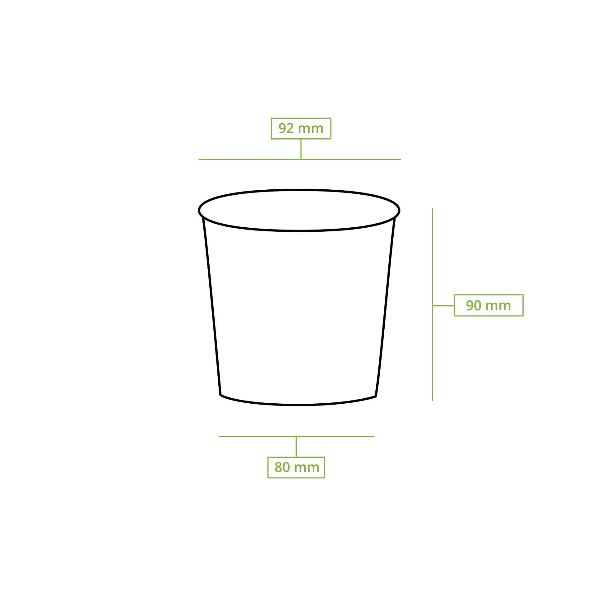 IJsbeker van karton XL, 300 ml, 12 oz / max. 400 ml, 14 oz, Ø 92 mm, bruin