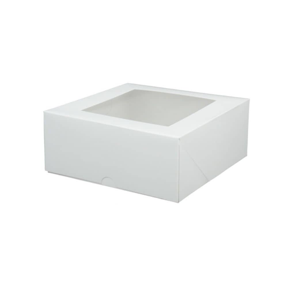 Patisserie-Boxen 18 x 18 x 7,5 cm, PLA-Fenster, weiß