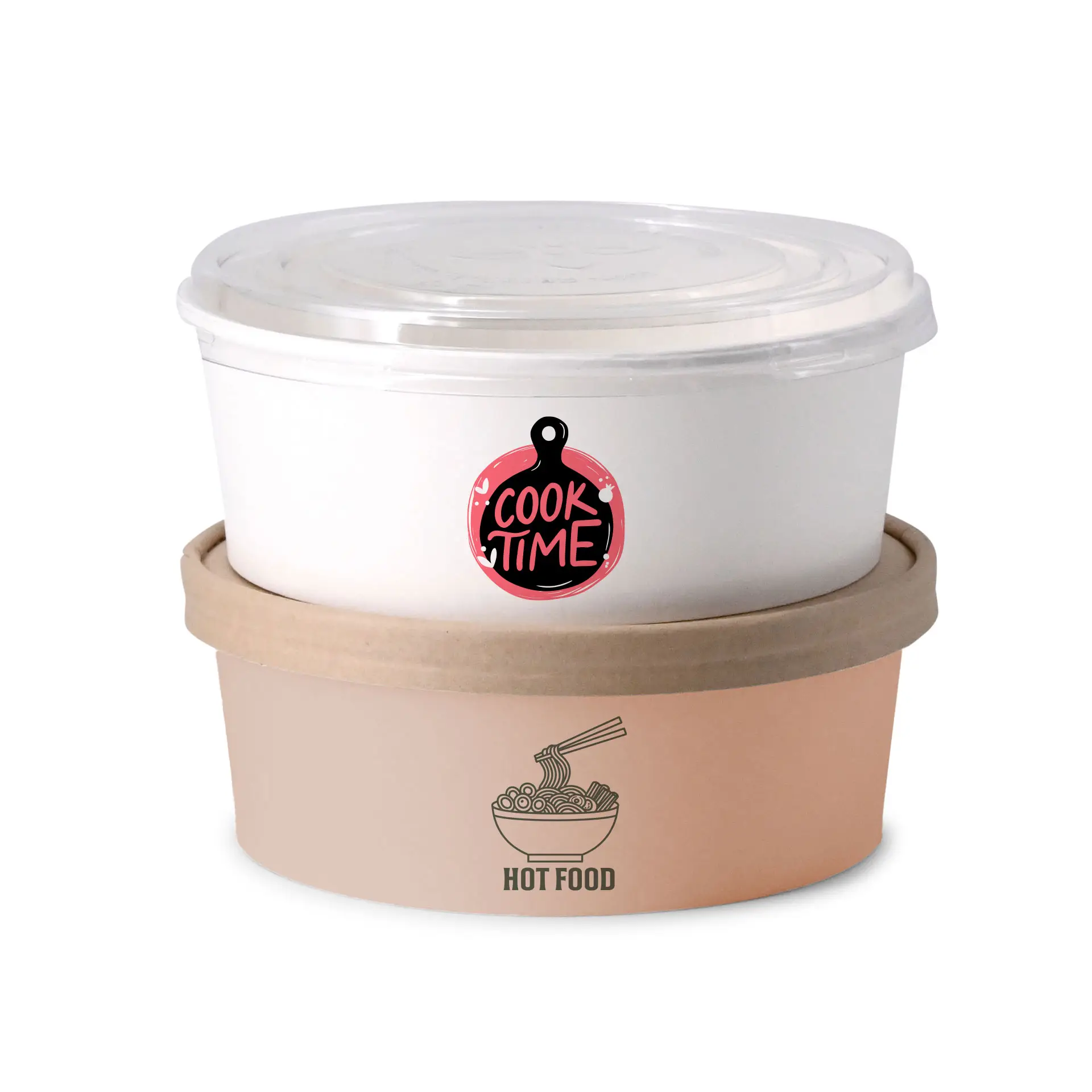 Saladeschalen bedrukken / Bowls bedrukken, 1000 ml, Ø 185 mm, wit, PE-gelamineerd