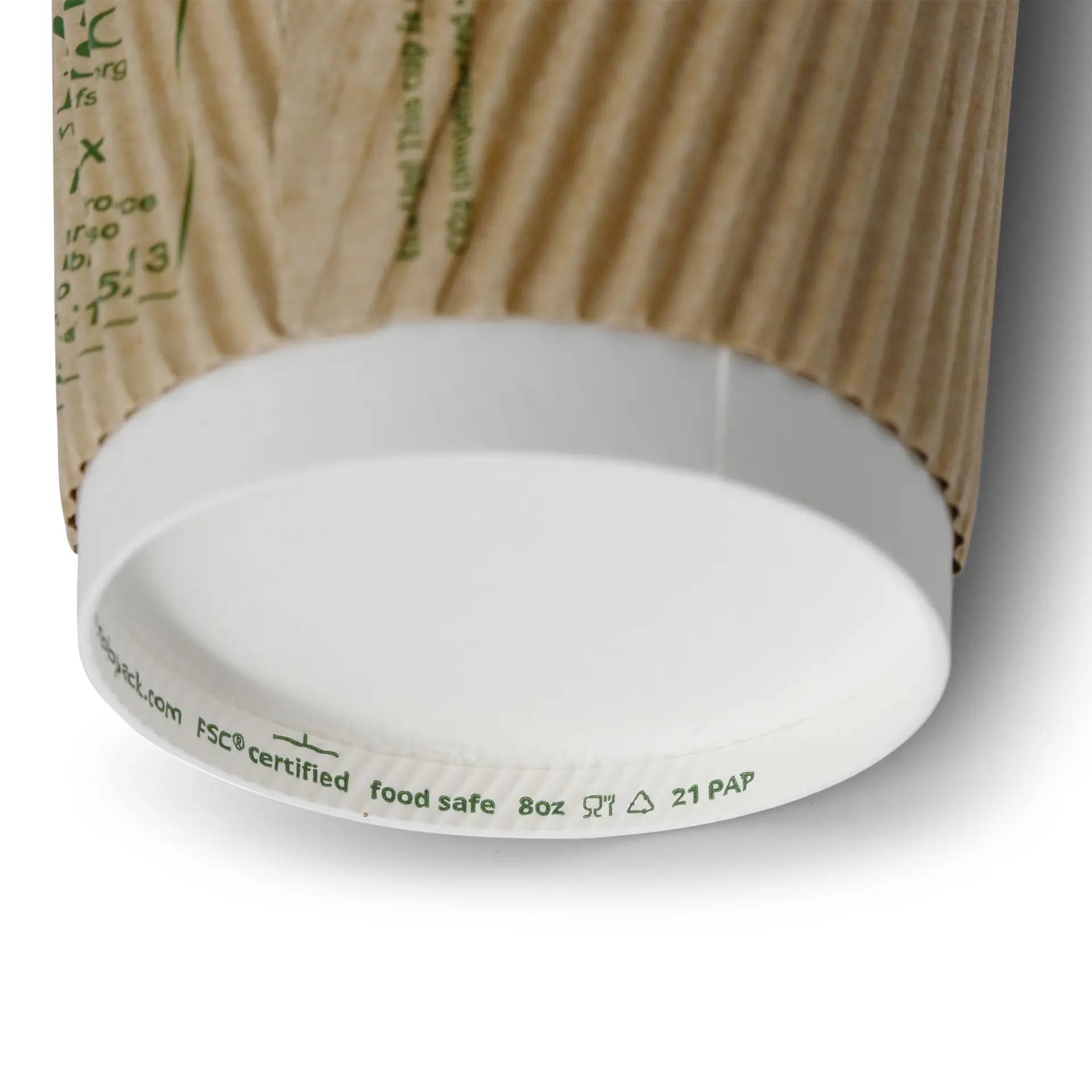 Ribbelbeker / Koffiebeker to go 200 ml/ 8 oz, Ø 80 mm, kraft dhd049251-riffelbecher-coffee-to-go-becher-200-ml-8-oz-80-mm-braun-innen-weiss-4