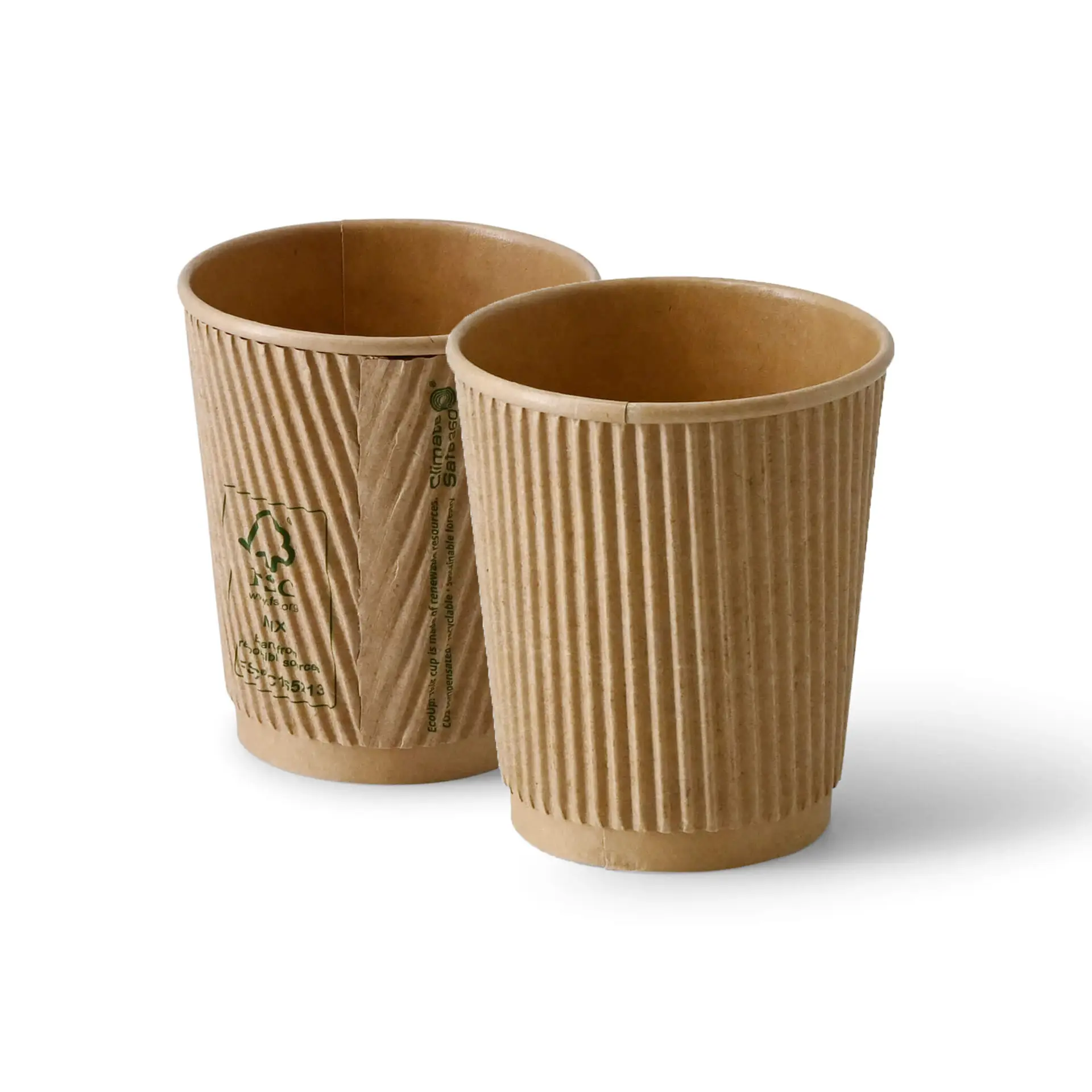Ribbelbeker / Koffiebeker to go 200 ml / 8 oz, Ø 80 mm, kraft Ribbelbeker / Koffiebeker to go 200 ml / 8 oz, Ø 80 mm, kraft