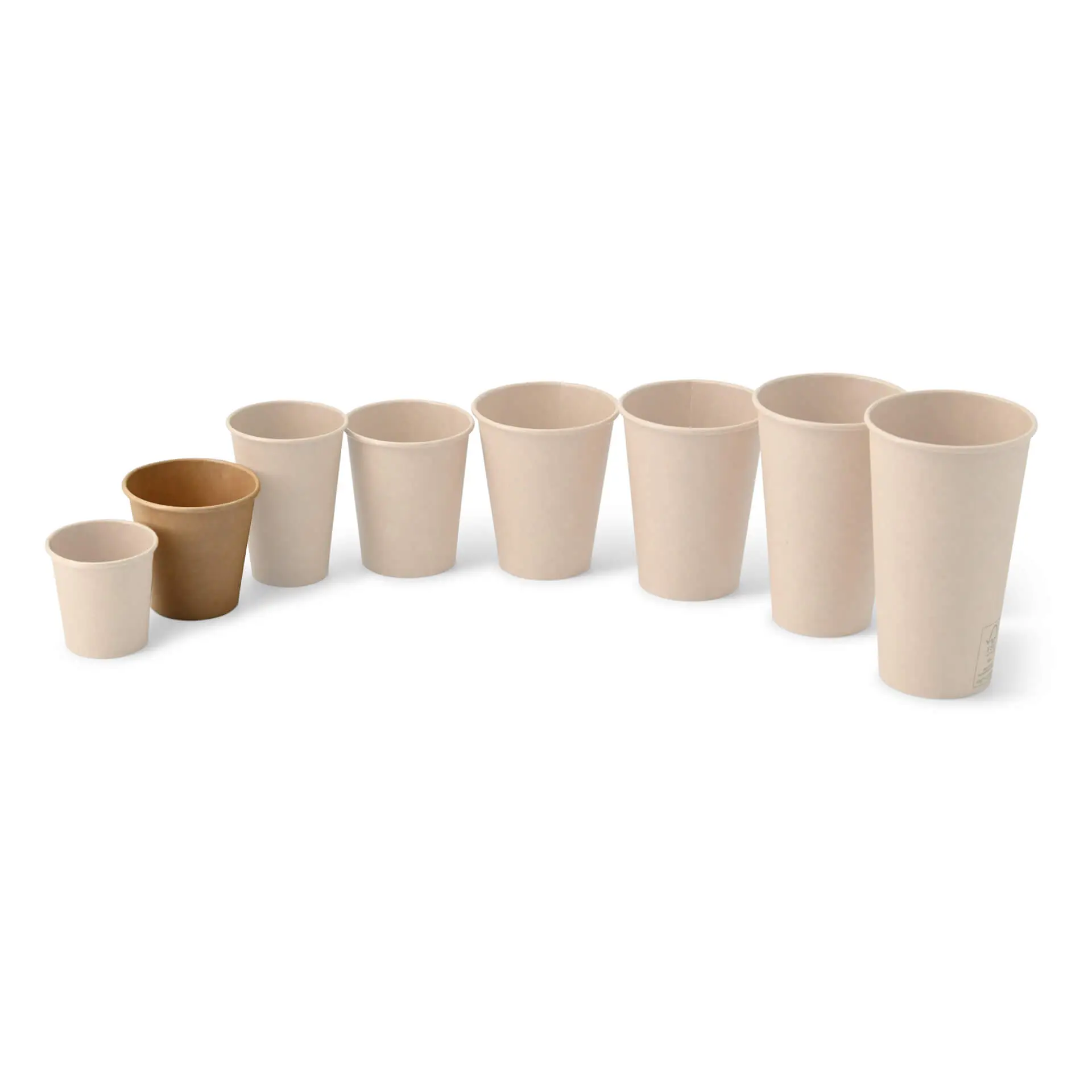 Kartonnen bekers (gecoat) 150 ml / 6 oz, Ø 80 mm, bruin Kartonnen bekers (gecoat) 150 ml / 6 oz, Ø 80 mm, bruin