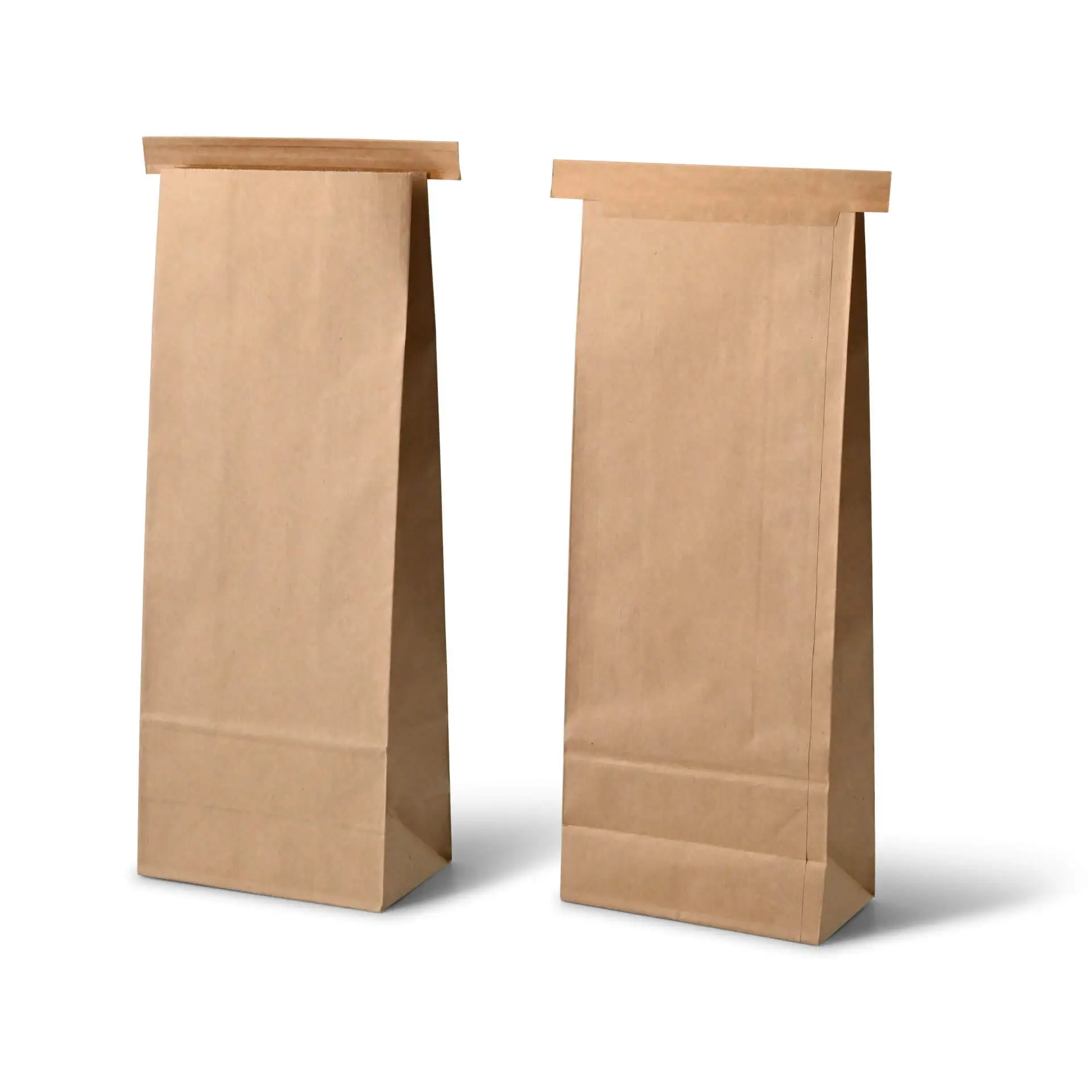 Blokbodemzakken L, 12,5 x 7,5 x 32,5 cm, bruin, clipband