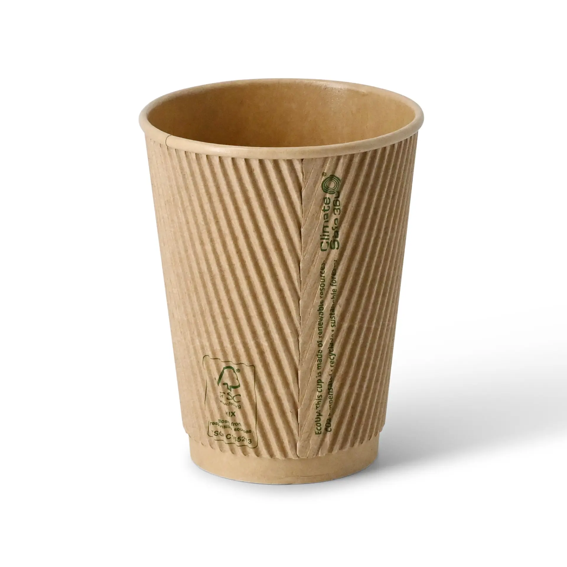 Ribbelbeker / Koffiebeker to go 300 ml / 12 oz, Ø 90 mm, kraft dhd048531-riffelbecher-kaffee-to-go-becher-300-ml-12-oz-90-mm-braun-2