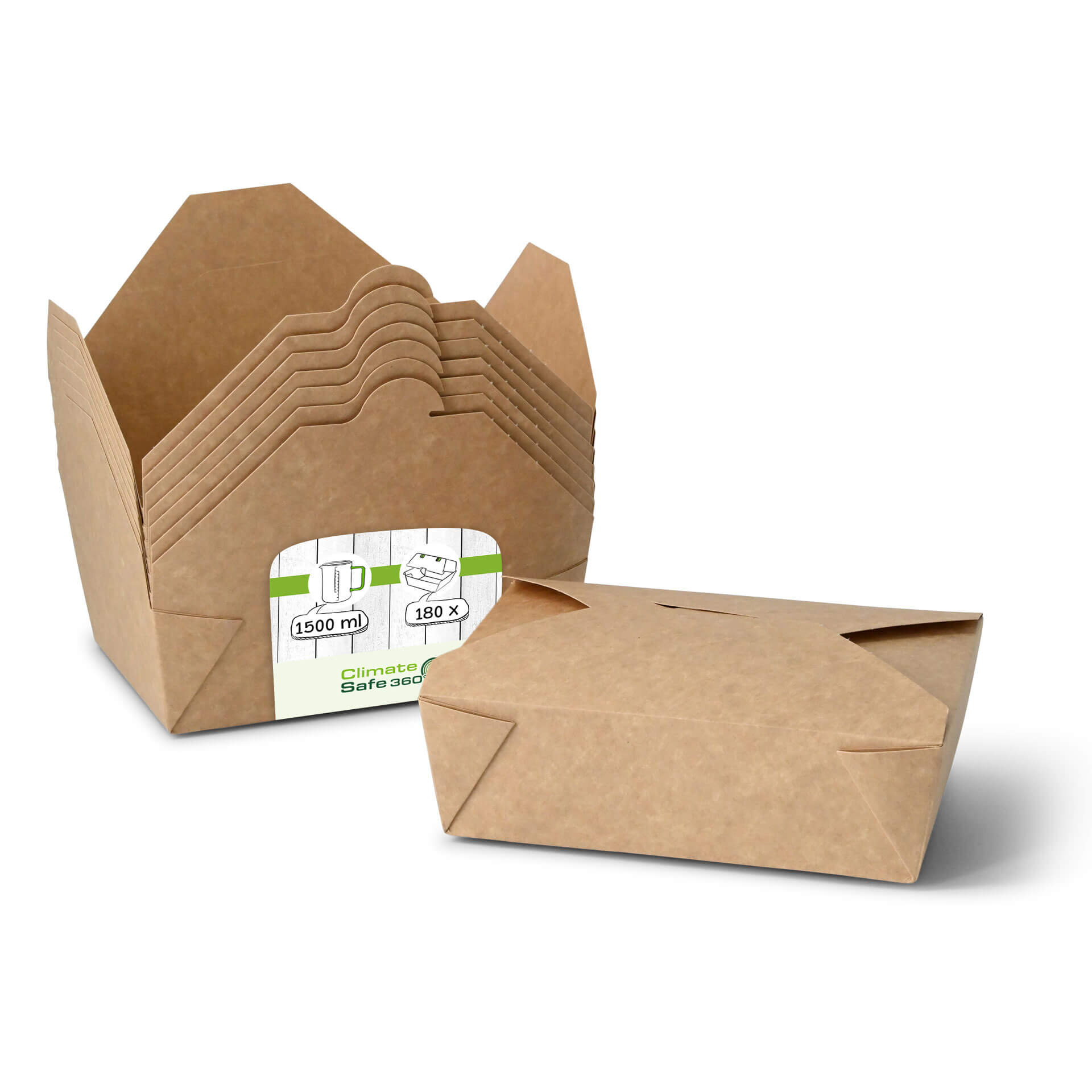 Take-away-Karton-Boxen 1500 ml, braun