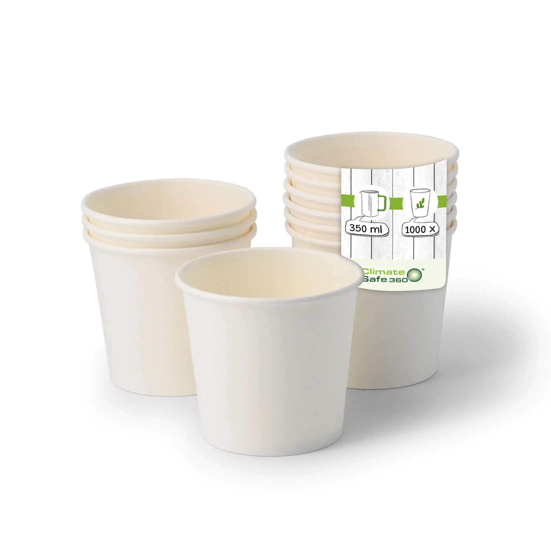 IJsbeker van karton L, 250 ml, 10 oz / max. 350 ml, 12 oz, Ø 92 mm, wit