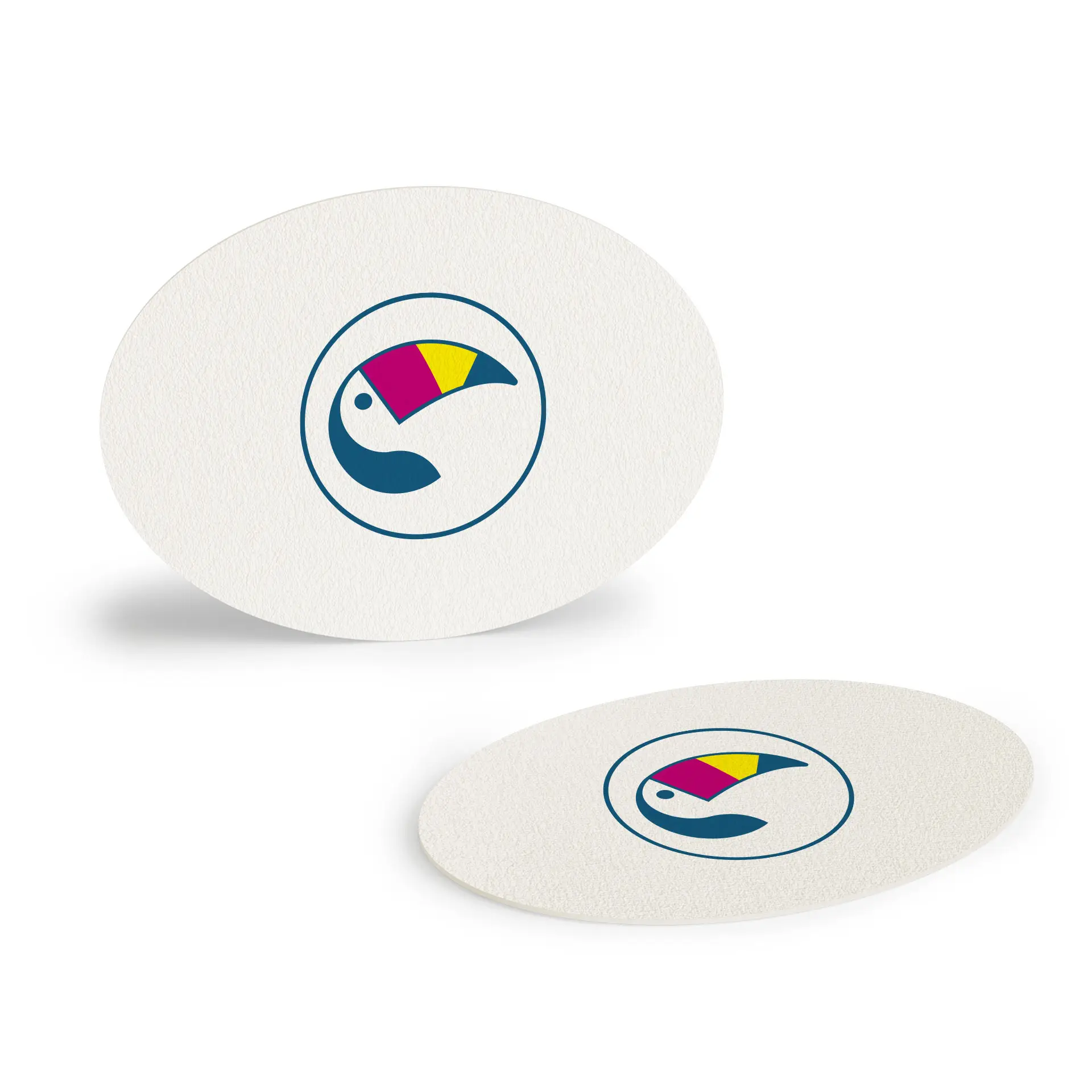 Bedrukt bierviltje / onderzetter voor glazen, 12,5 x 9,5 cm, ovaal