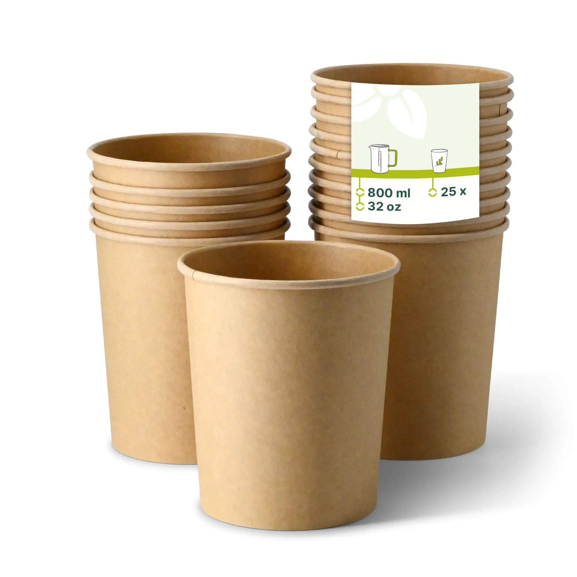 Soepbeker to go van karton (Premium) 800 ml / 32 oz, Ø 115 mm, bruin