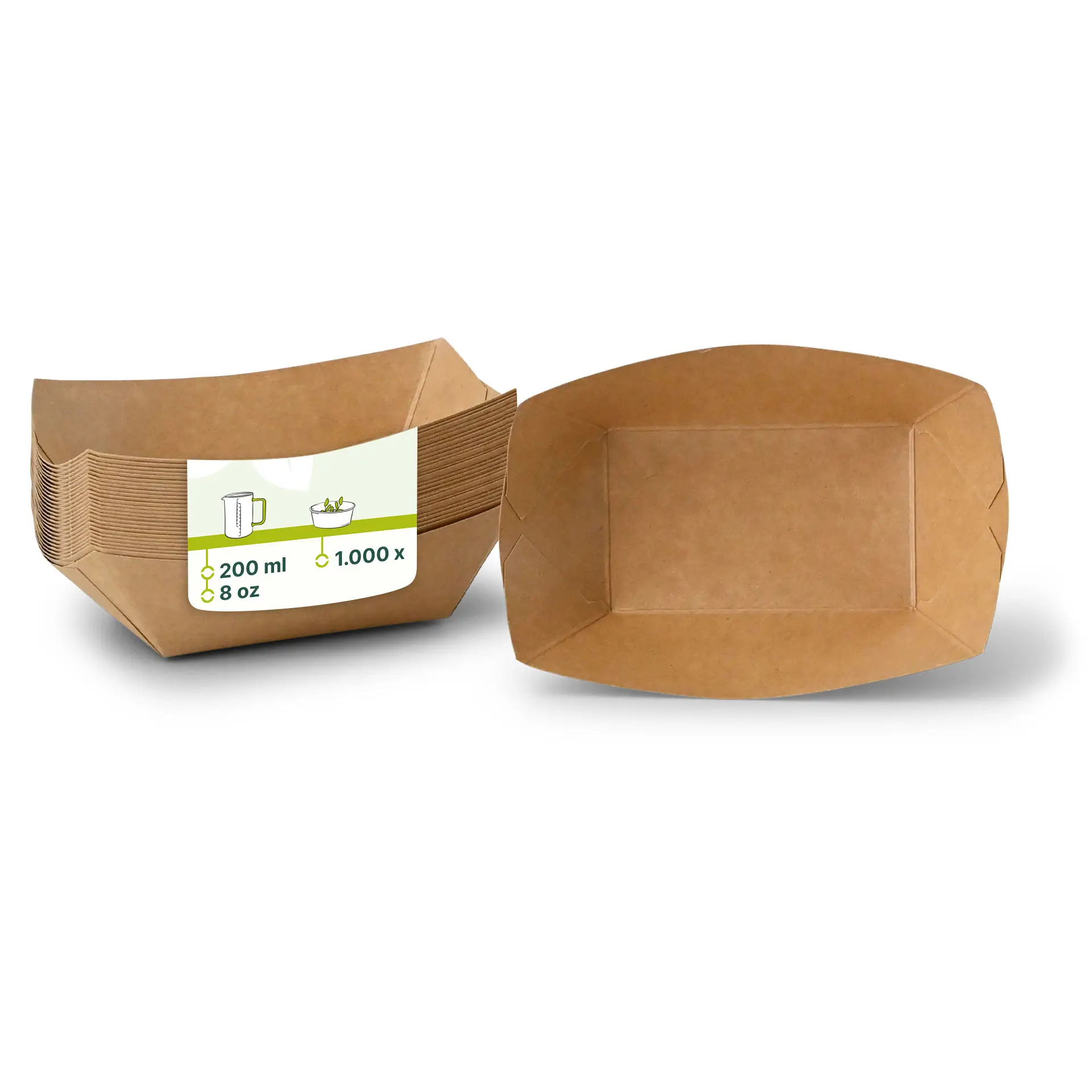 Snackbakje van karton (gecoat) 200 ml, 13 x 10 x 3 cm, bruin Snackbakje van karton (gecoat) 200 ml, 13 x 10 x 3 cm, bruin