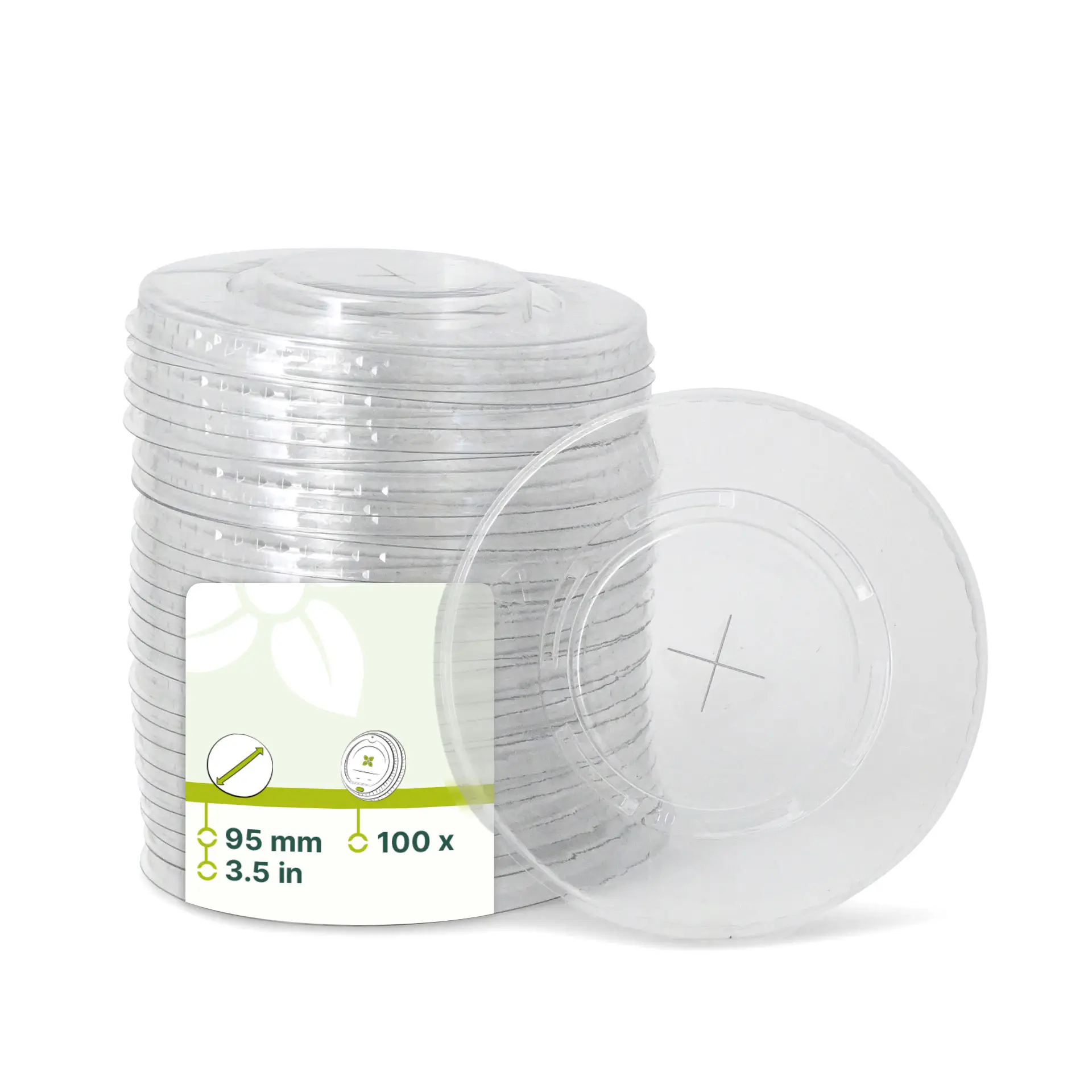 PLA plat deksel Ø 95 mm, rietkruis PLA plat deksel Ø 95 mm, rietkruis