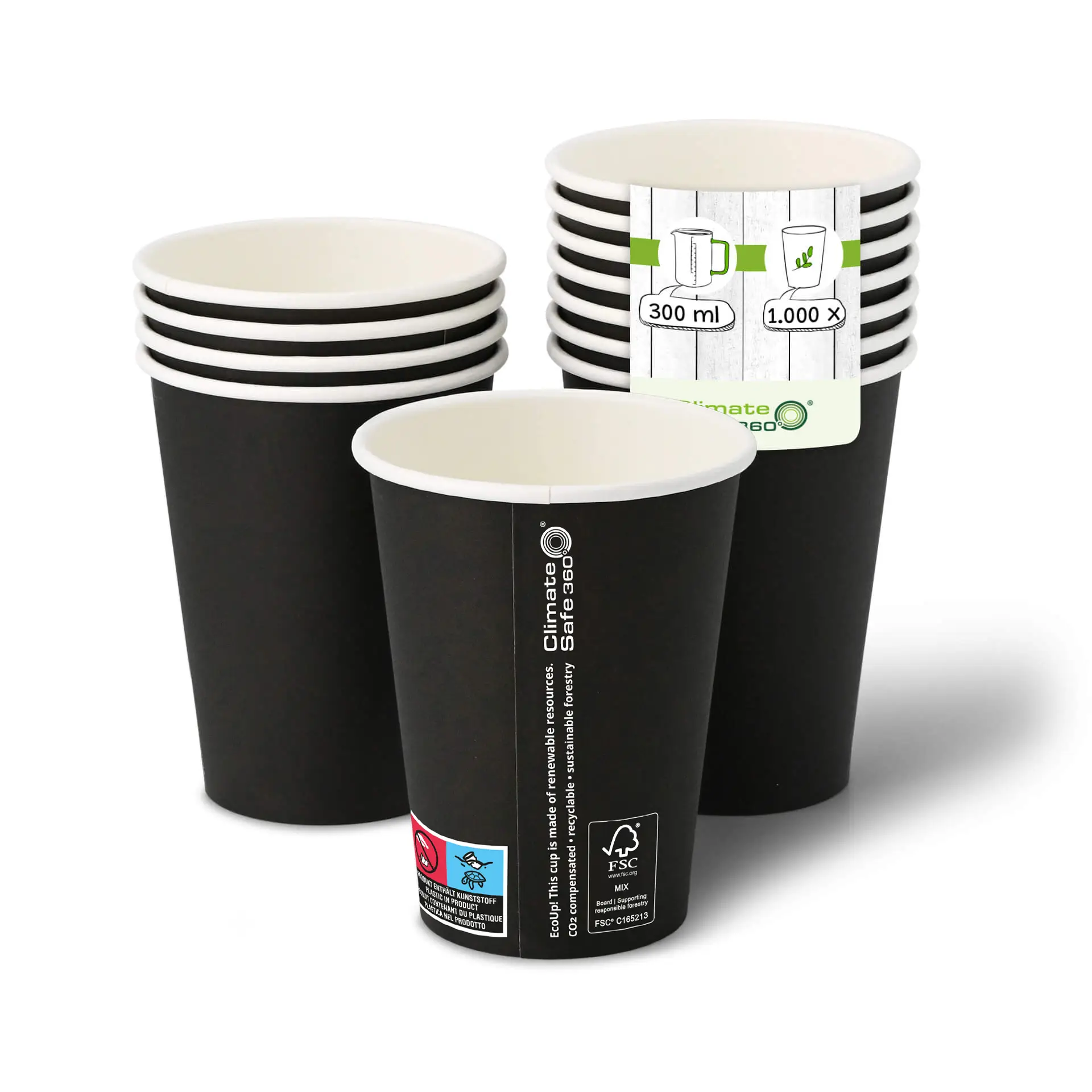 Kartonnen bekers (gecoat) 300 ml / 12 oz, Ø 90 mm, zwart con10014-01-0-pappbecher-beschichtet-300-ml-12-oz-90-mm-schwarz