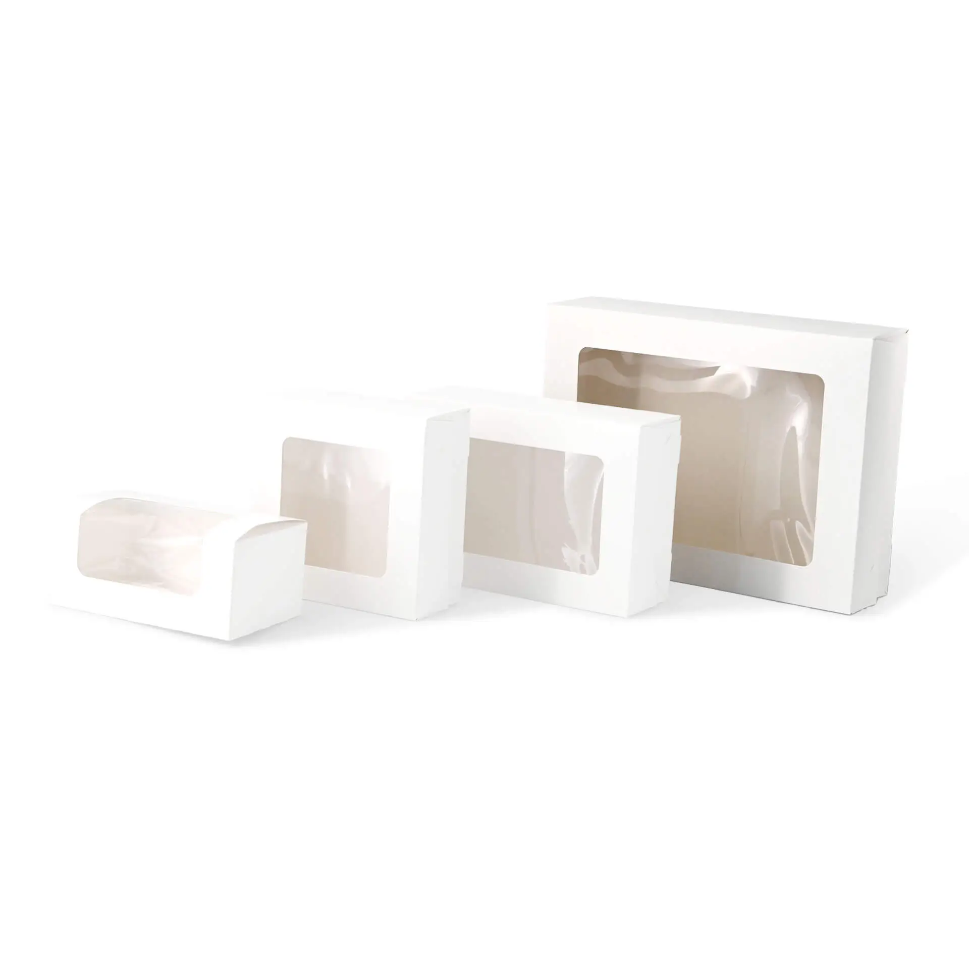 Cupcake-dozen (12 stuks), cellulosevenster, wit