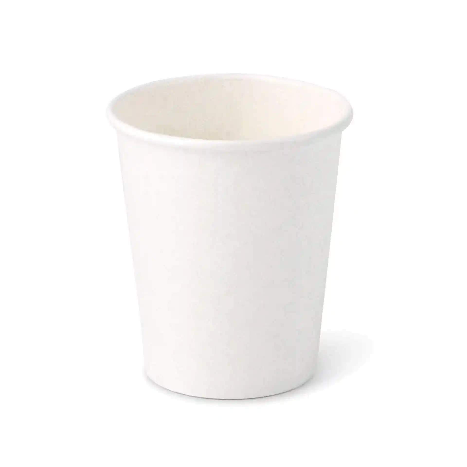 Witte 8 oz papieren beker met ronde vorm, 92 mm hoog en 80 mm diameter bovenaan.