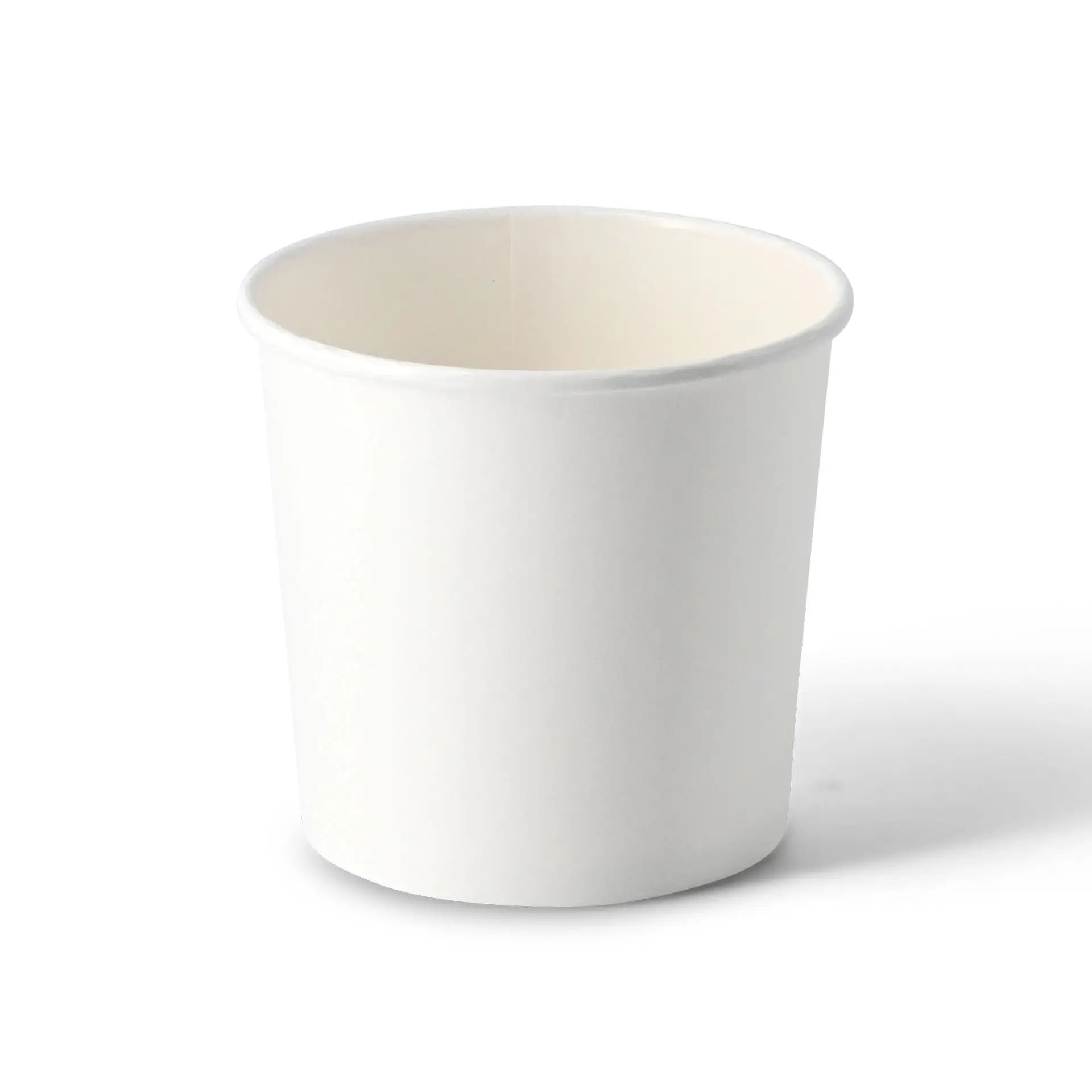 Witte biologisch afbreekbare soepkom van karton, 16 oz, met een PLA-coating, geschikt voor warme en koude voeding.