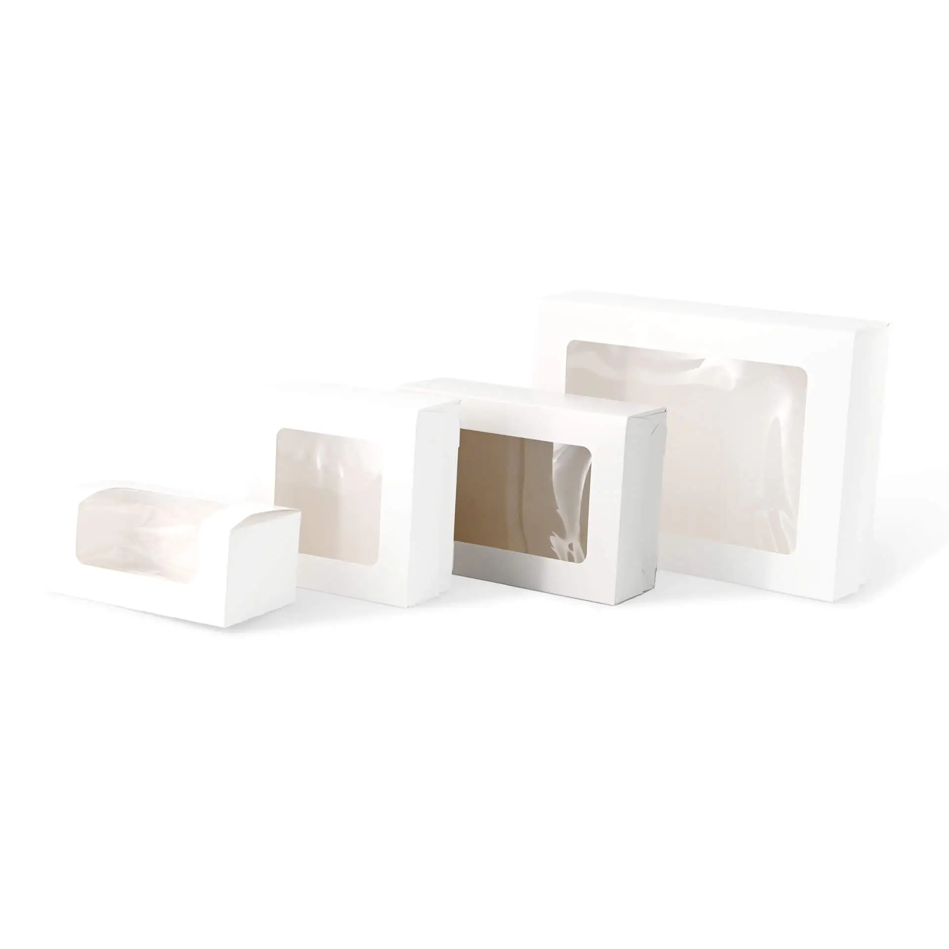 Cupcake-dozen (6 stuks), cellulosevenster, wit