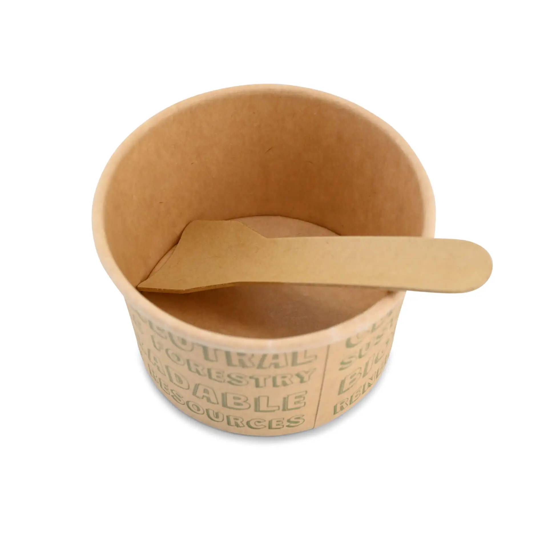 Papieren ijslepel 9,5 cm, bruin Papieren ijslepel 9,5 cm, bruin