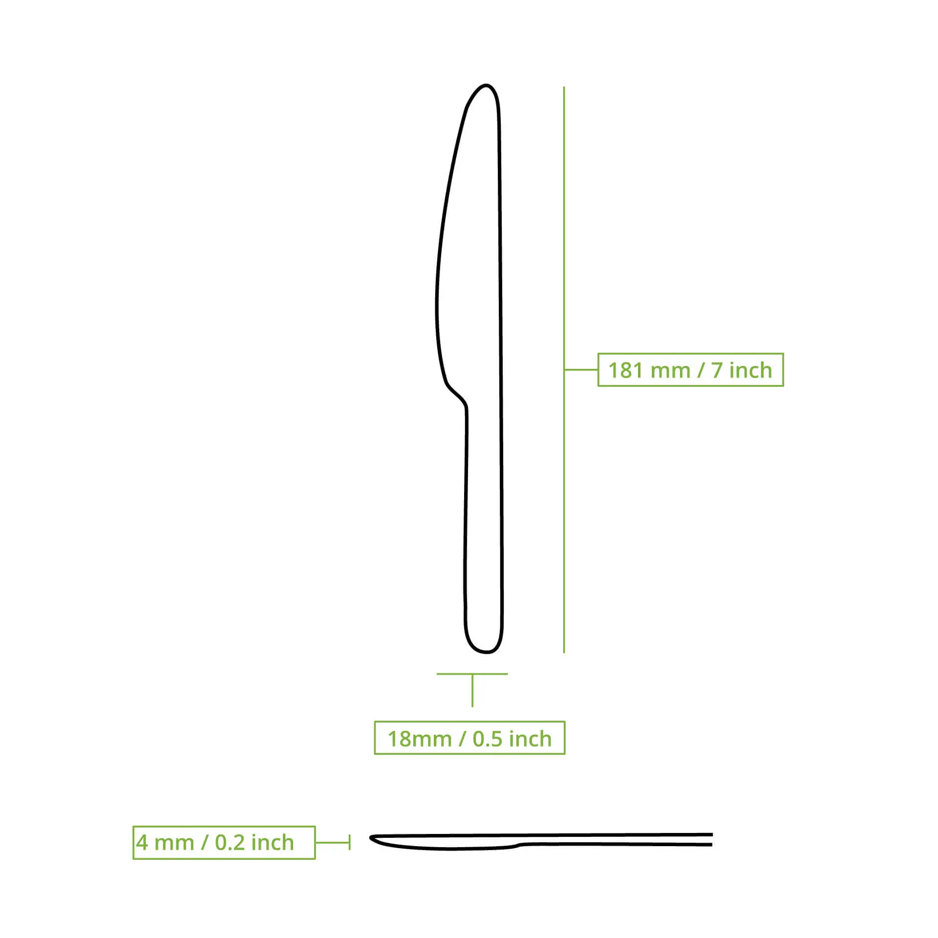 Herbruikbare messen "merways Cutlery" 18 cm, naturel Herbruikbare messen "merways Cutlery" 18 cm, naturel