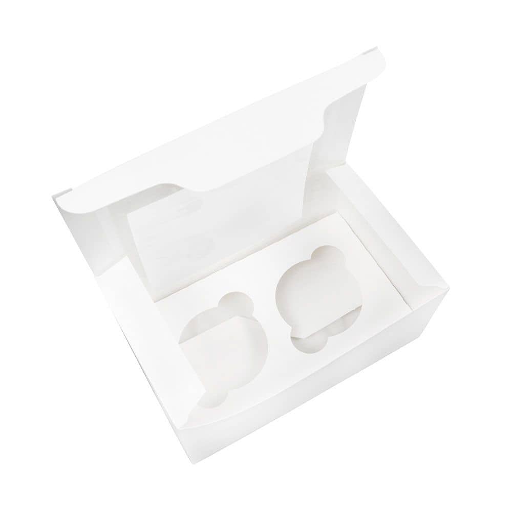Karton-Einlagen für 2er Cupcake-Boxen, weiß