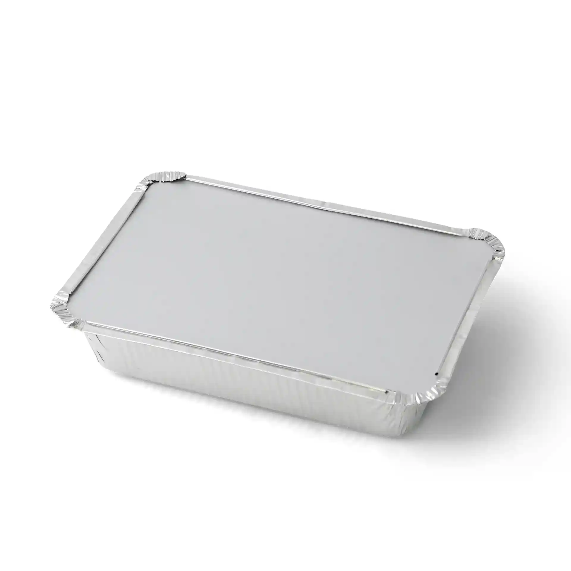 Rechthoekig aluminium deksel met een glad oppervlak, ontworpen voor een 845 ml container.