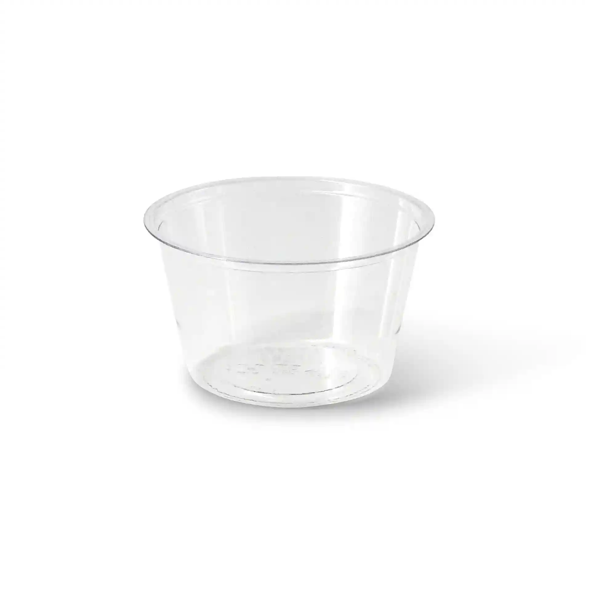 Heldere PLA-beker met een diameter van 70 mm en een hoogte van 40 mm, houdt tot 80 ml.