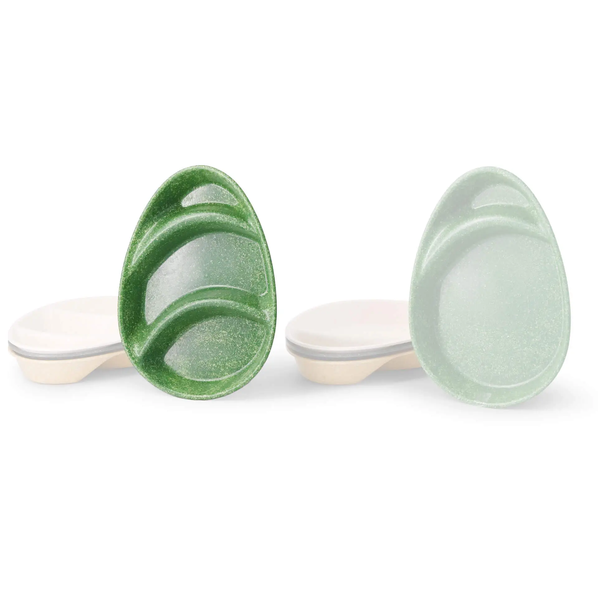 | 2 VOOR 1 | Herbruikbaar menubord merways-Plate 27,5 x 20 x 3,5 cm, 3 compartimenten, spinazie / donkergroen