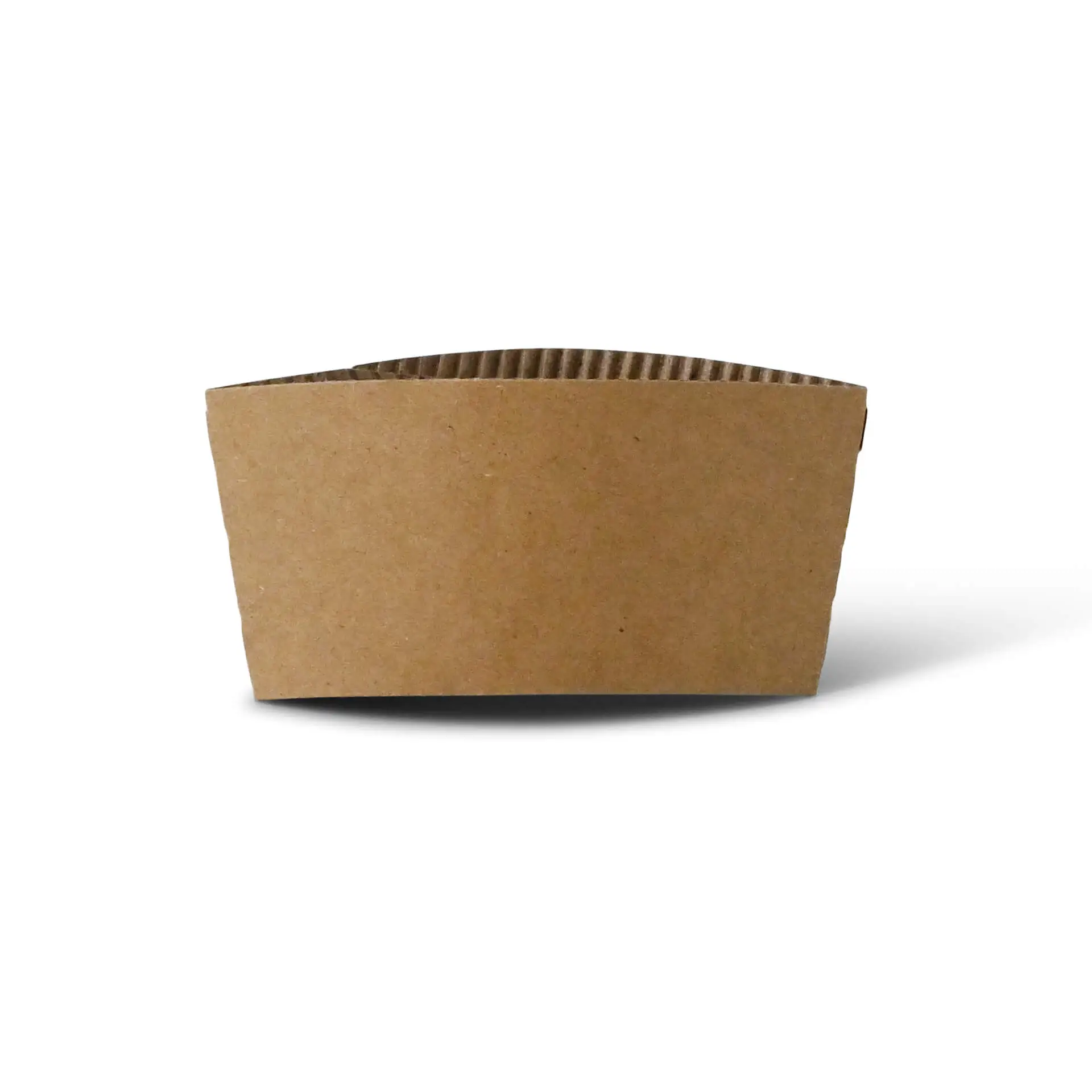 Bruine kartonnen bekerhouder voor 150/200/250 ml papieren bekers, hoogte van 53 mm en breedte van 115 mm.