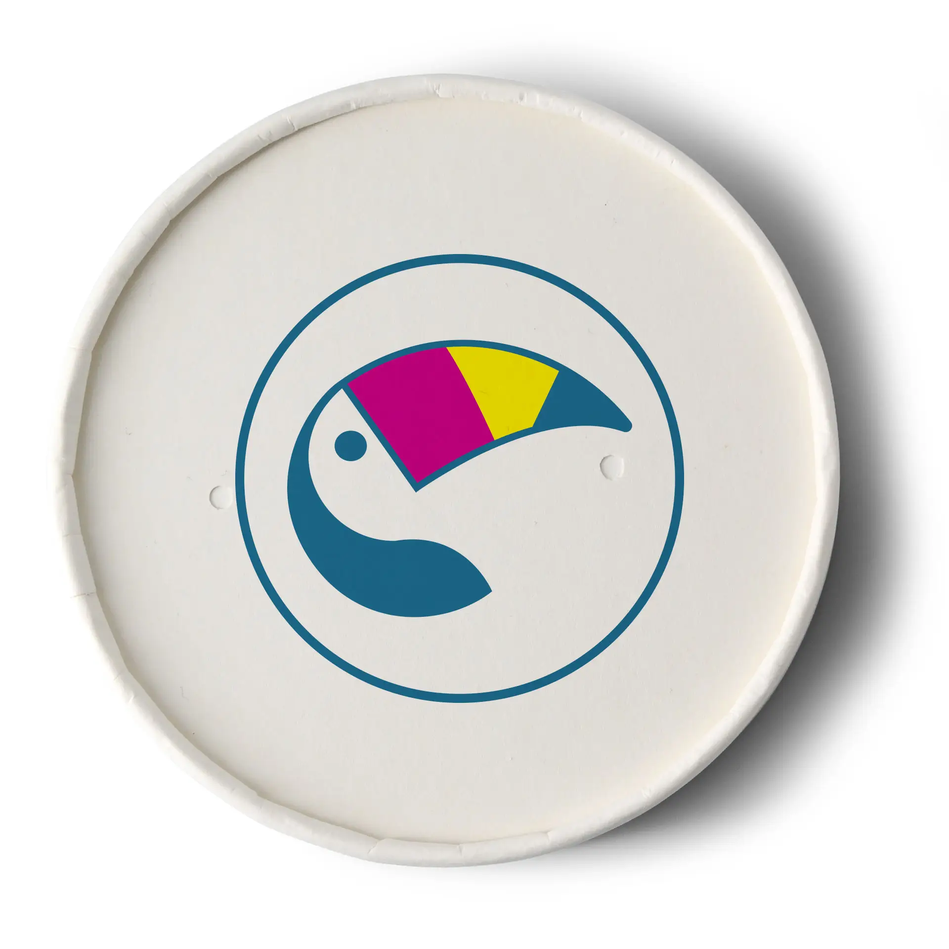 Bedrukte membraandeksels voor soepbekers, ⌀ 95 mm, wit, PE-gecoate
