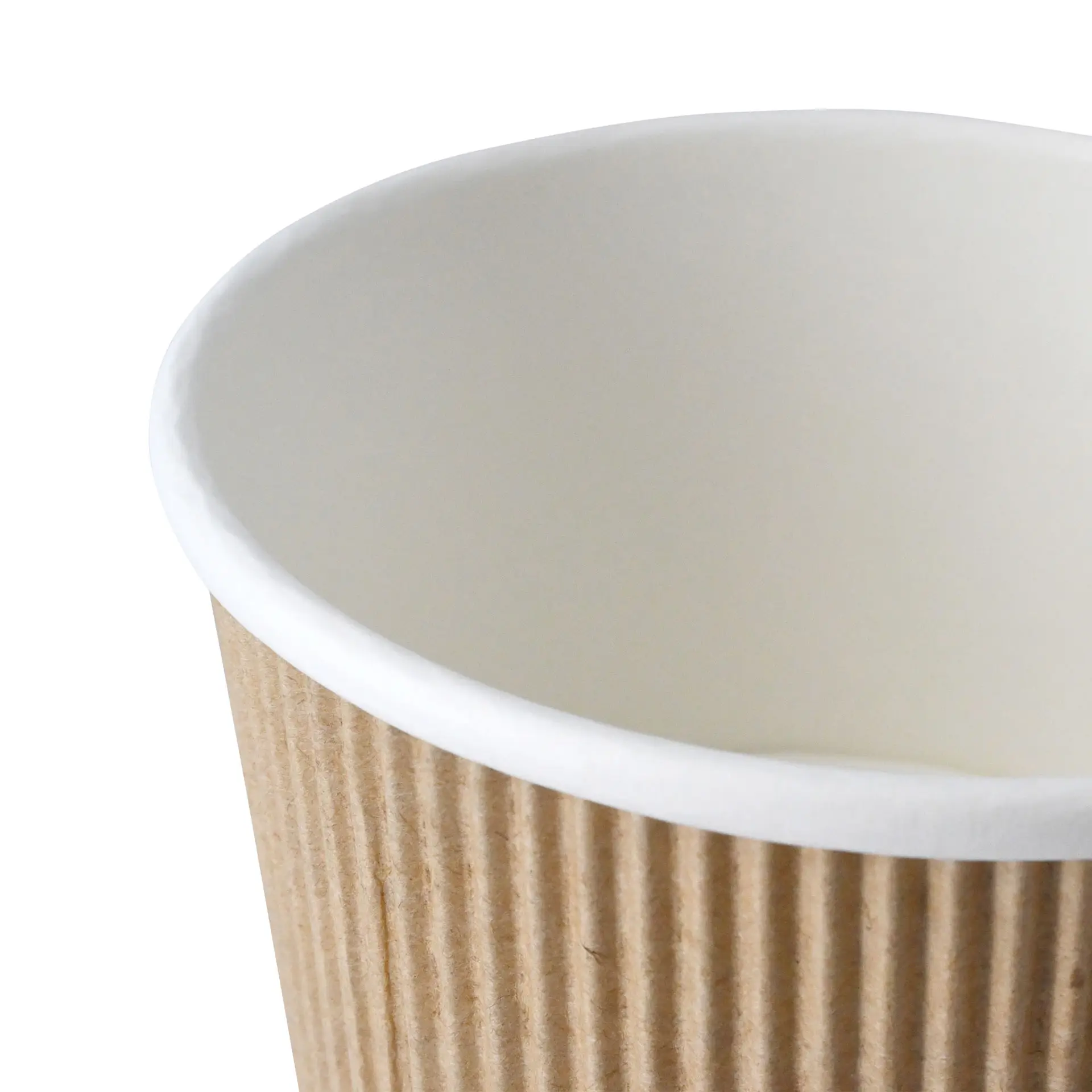 Soepbeker to go van karton (bio-gecoat), geribbeld, 375 ml / 17 oz, Ø 114 mm, bruin