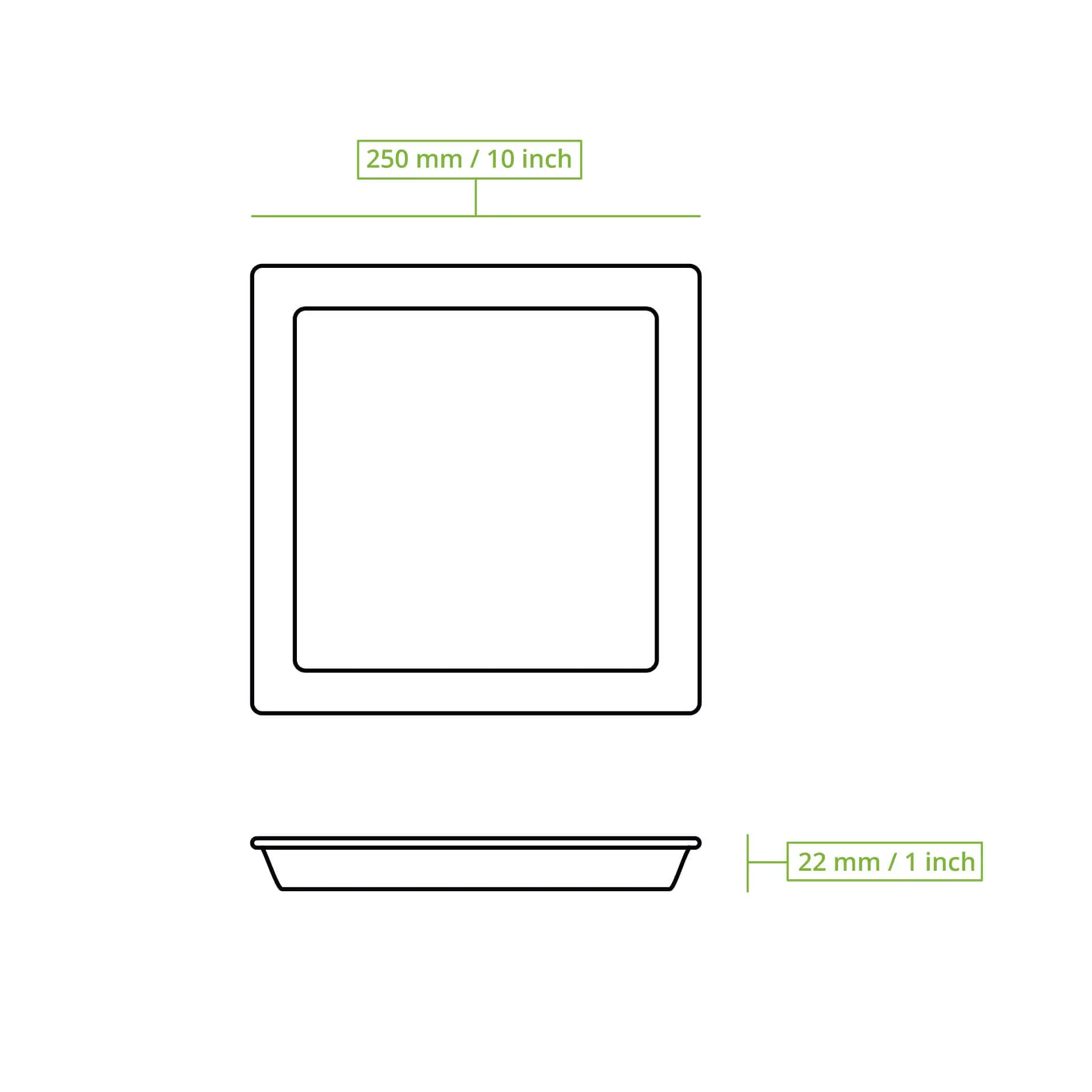 Palmblad bord "Palmware®" 25 x 25 cm, vierkant Palmblad bord "Palmware®" 25 x 25 cm, vierkant