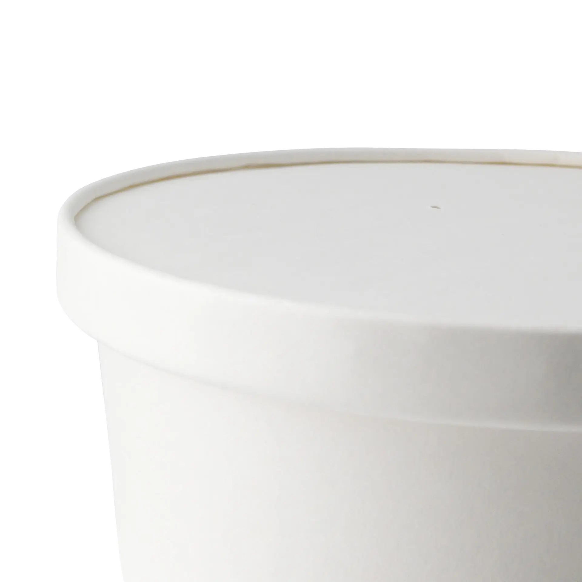 Kartonnen deksel met membraan (gecoat) Ø 185 mm, wit, rond (voor kartonnen schalen)